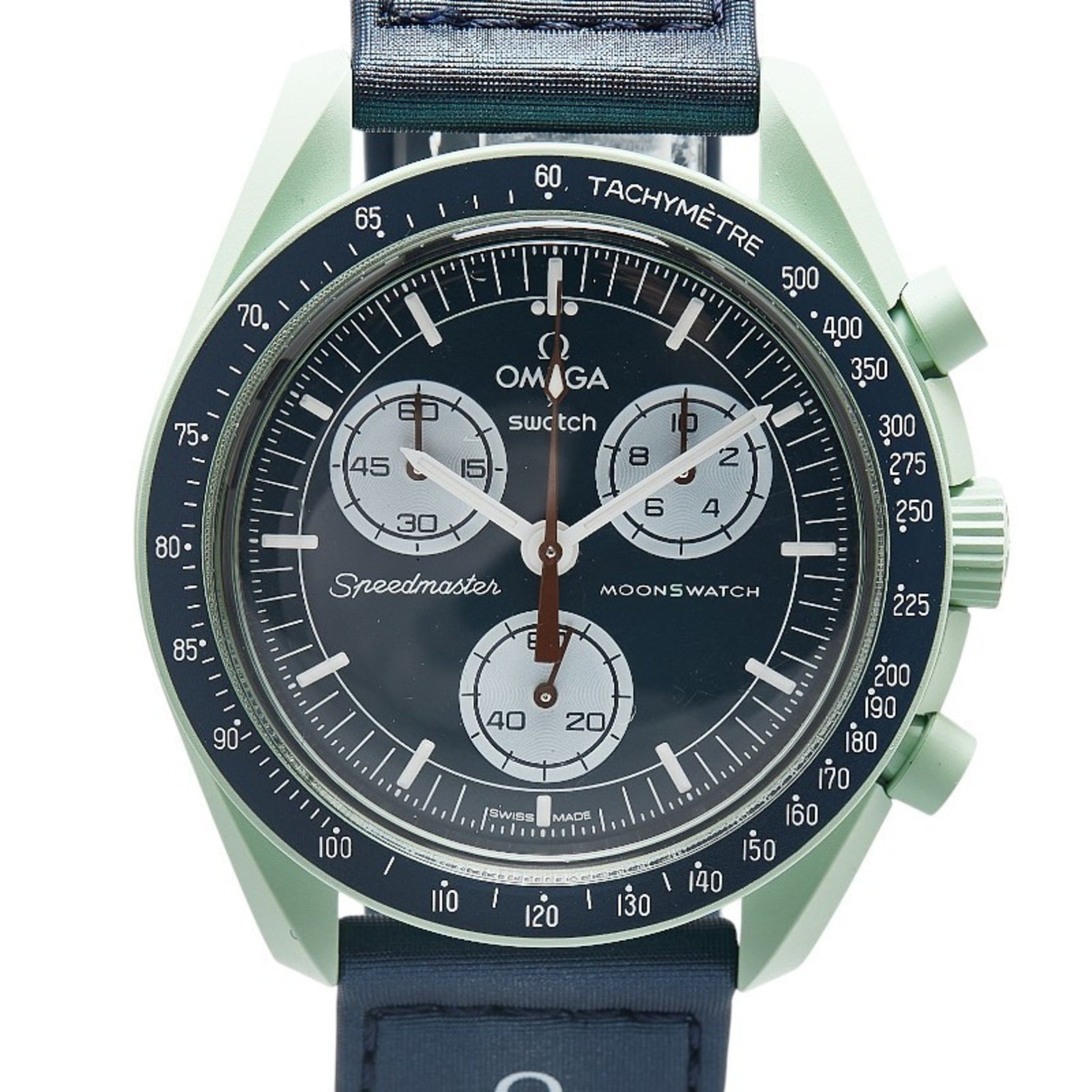 OMEGA x Swatch Speedmaster Moonwatch Mission on Earth Wristwatch Quartz Navy Dial Resin