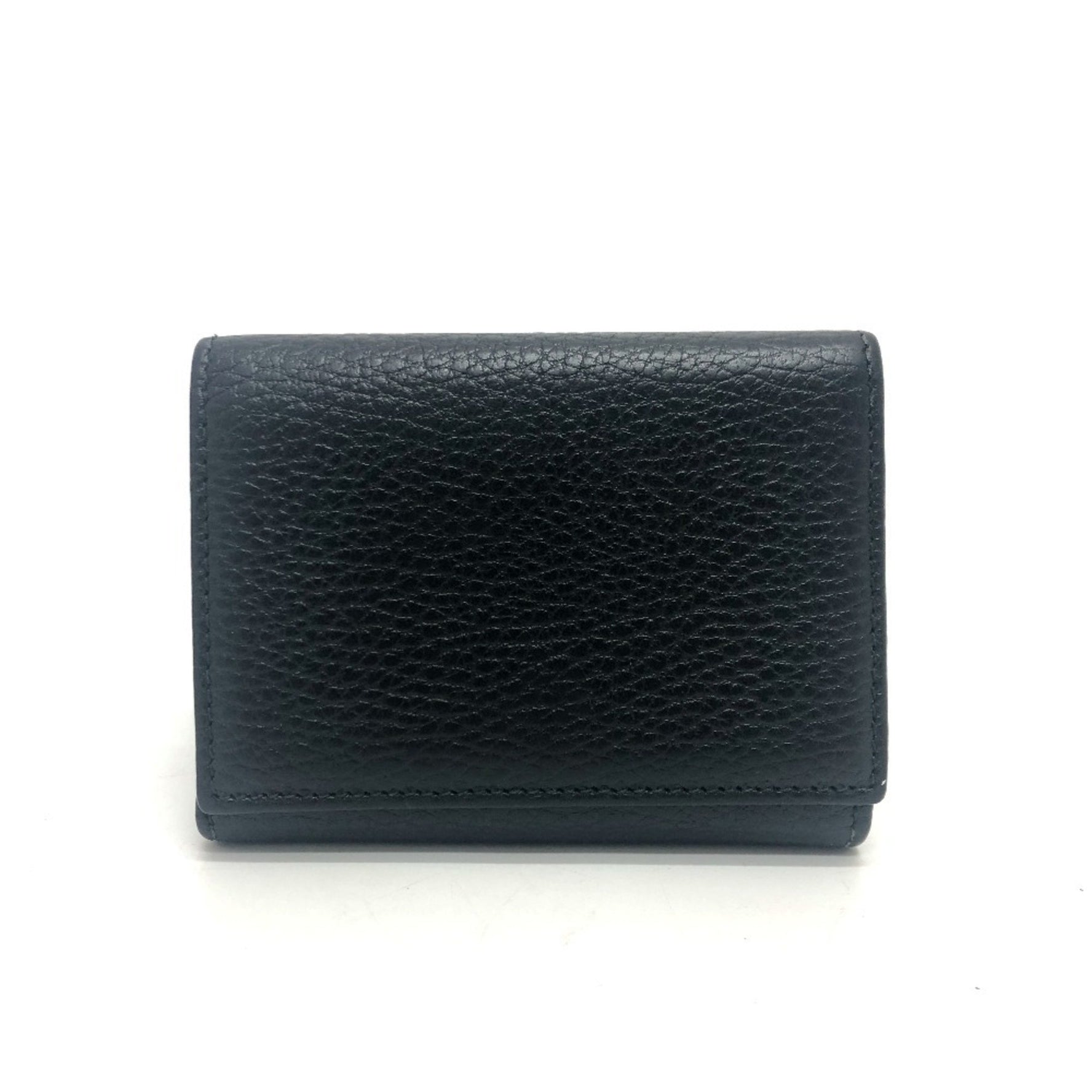 GUCCI GG Marmont Compact Wallet Coin Purse Tri-fold Leather Women's Black
