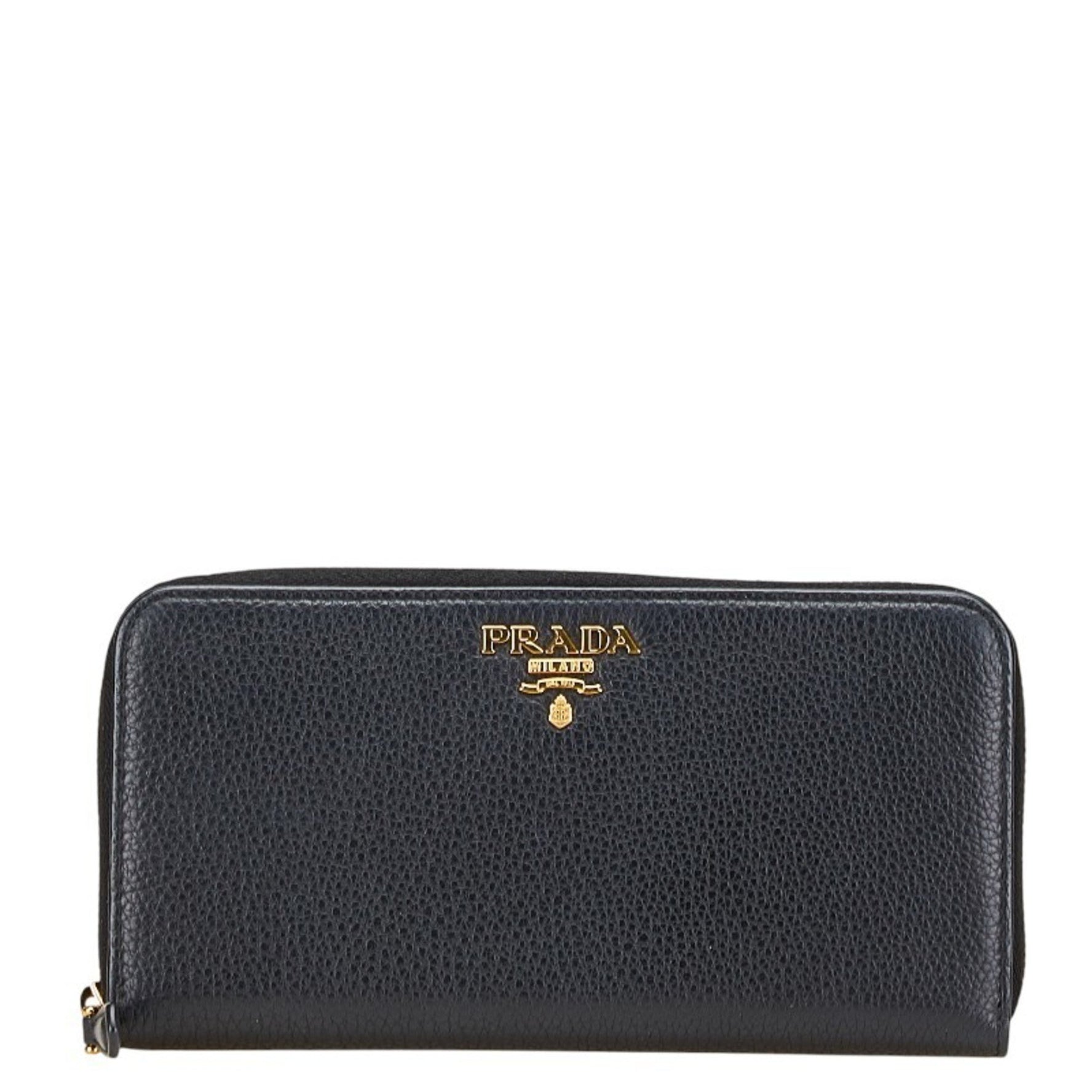Prada Leather Round Zip Wallet
