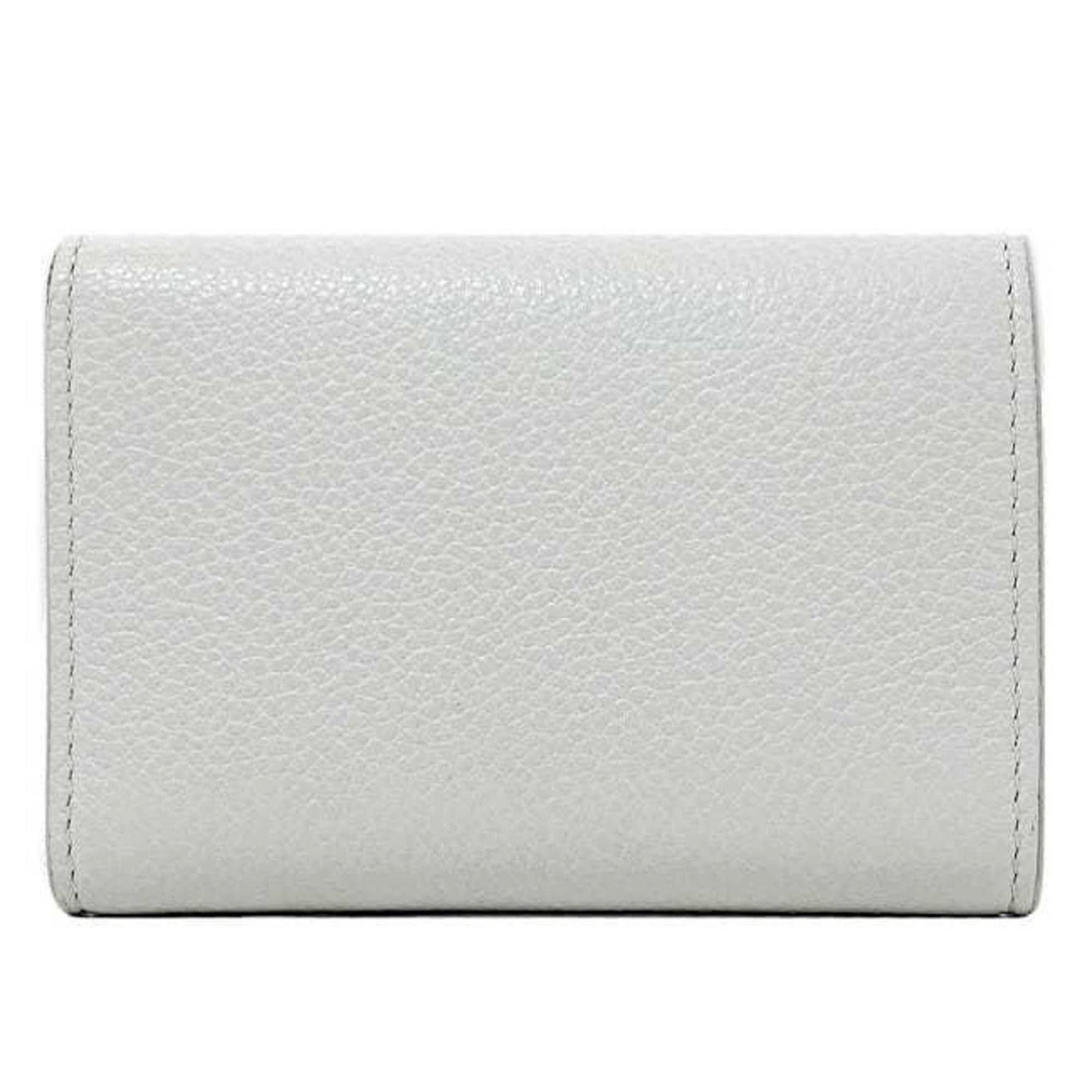 Saint Laurent Trifold Wallet Black White Bicolor Leather SAINT LAURENT Monotone