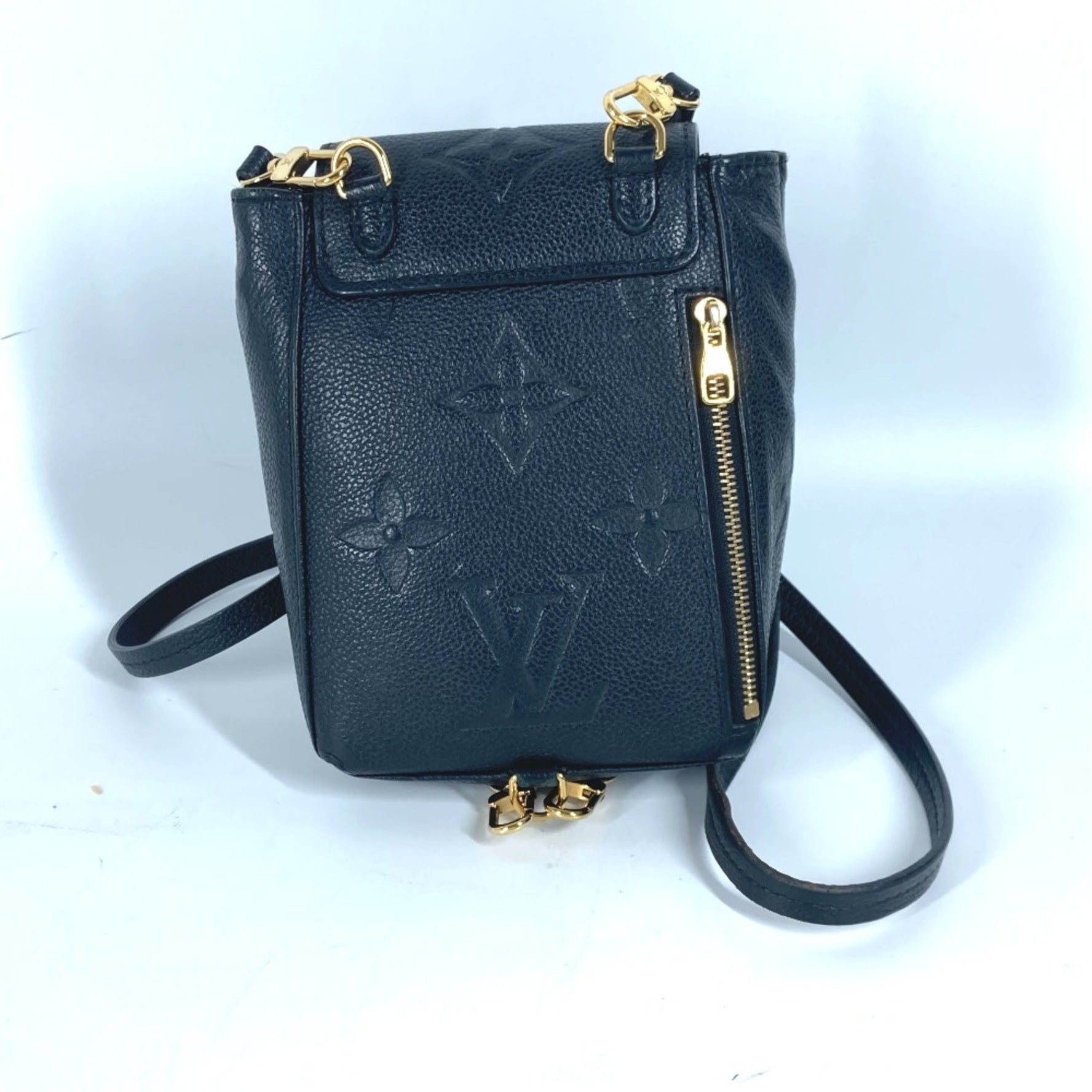 LOUIS VUITTON M80596 Monogram Empreinte Tiny Backpack in Leather, Women's, Noir Black