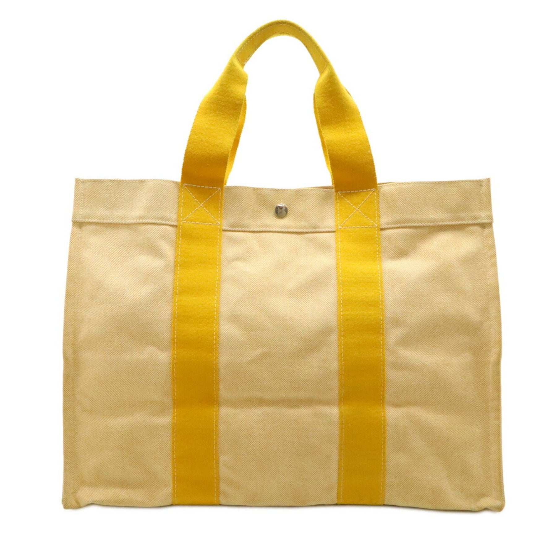 HERMES Bora GM Tote Bag Large Toile H Canvas Yellow Pale Orange