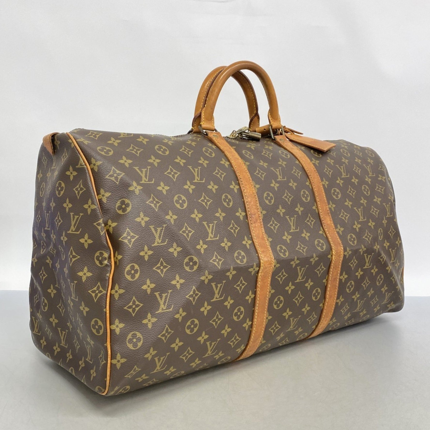 Louis Vuitton Monogram Keepall 60 Boston Bag M41422 Brown Men's and Women's