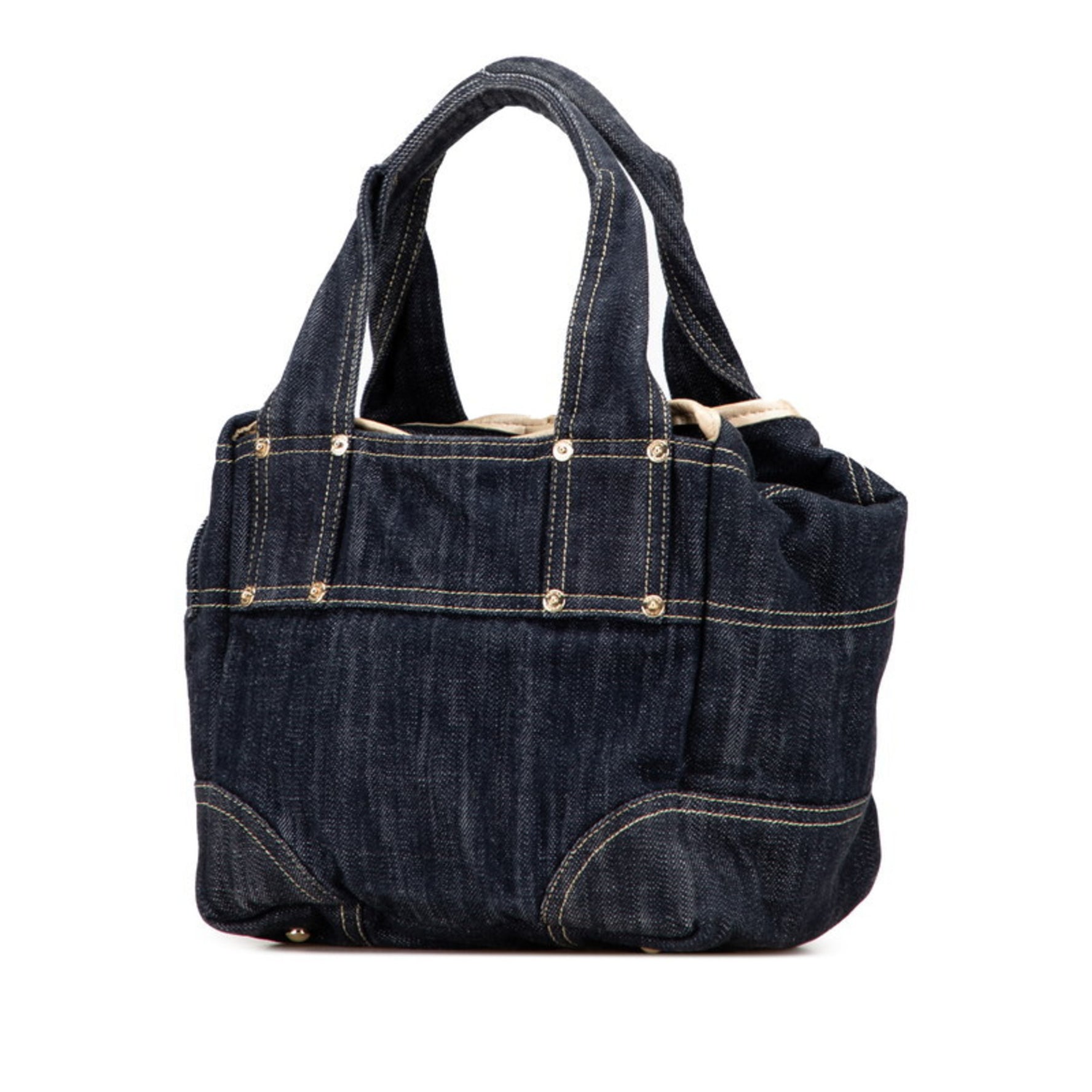 Chanel Sparkling Denim Coco Mark Handbag Indigo Blue