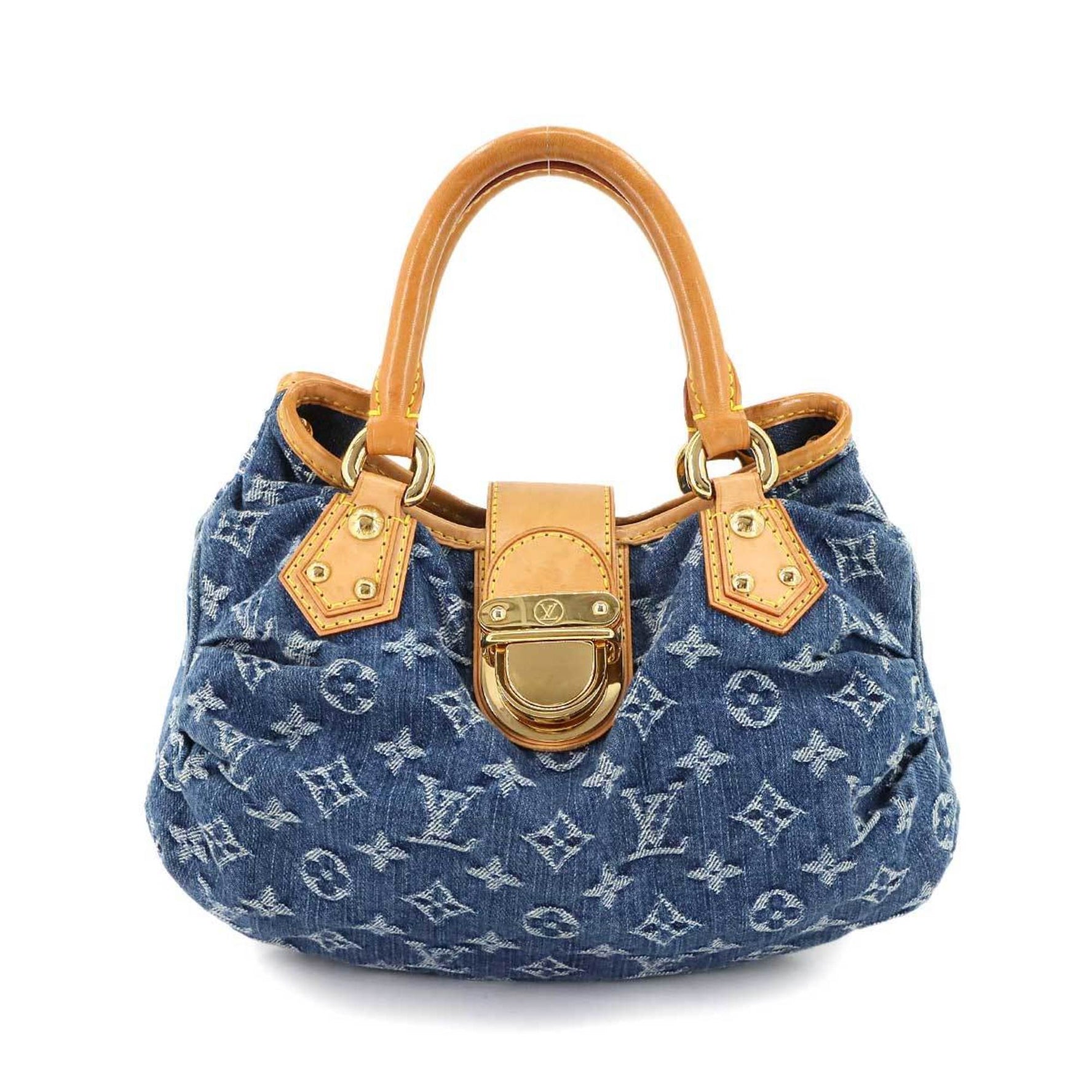 Louis Vuitton Monogram Denim Pretty Handbag, Canvas, Leather, Gold Hardware, Pleaty