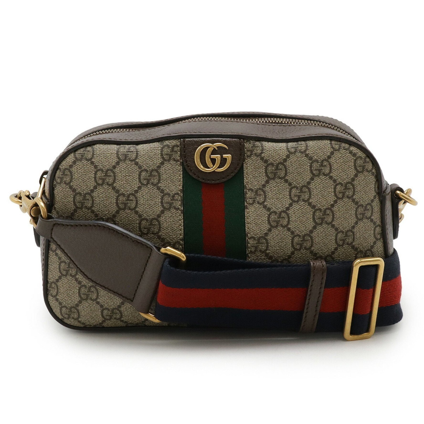 GUCCI Ophidia GG Supreme Small Crossbody Bag, Shoulder Clutch Bag in PVC Beige and Mocha Brown (752591)