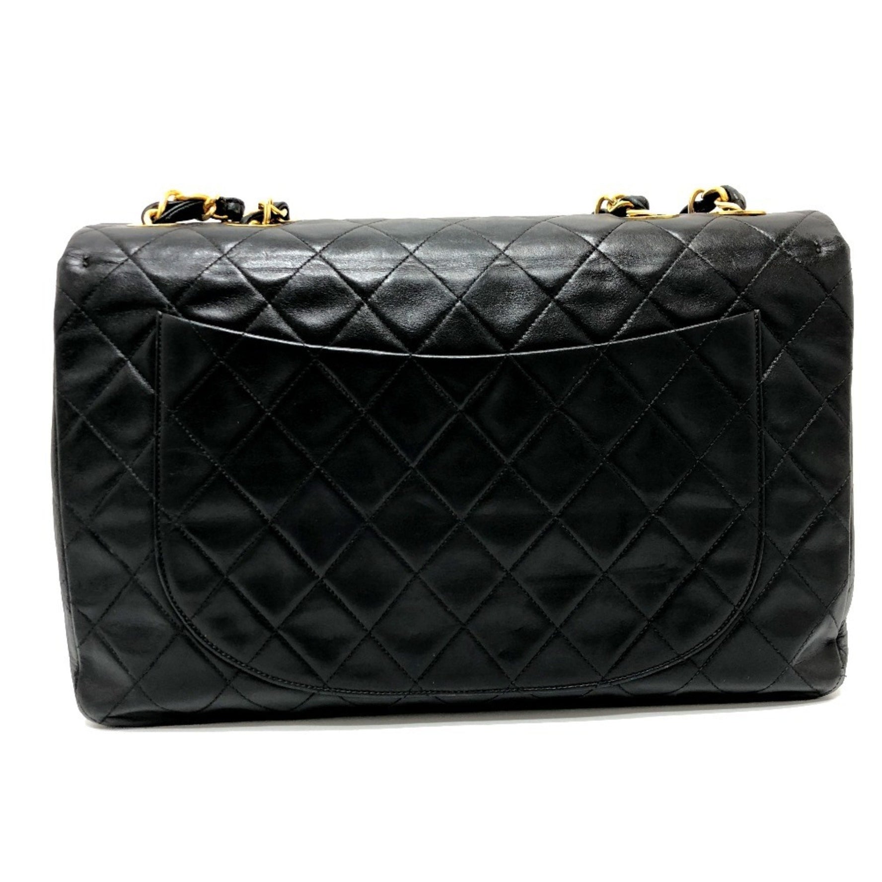 CHANEL Double Chain Deca Matelasse 34 Bag Shoulder Leather