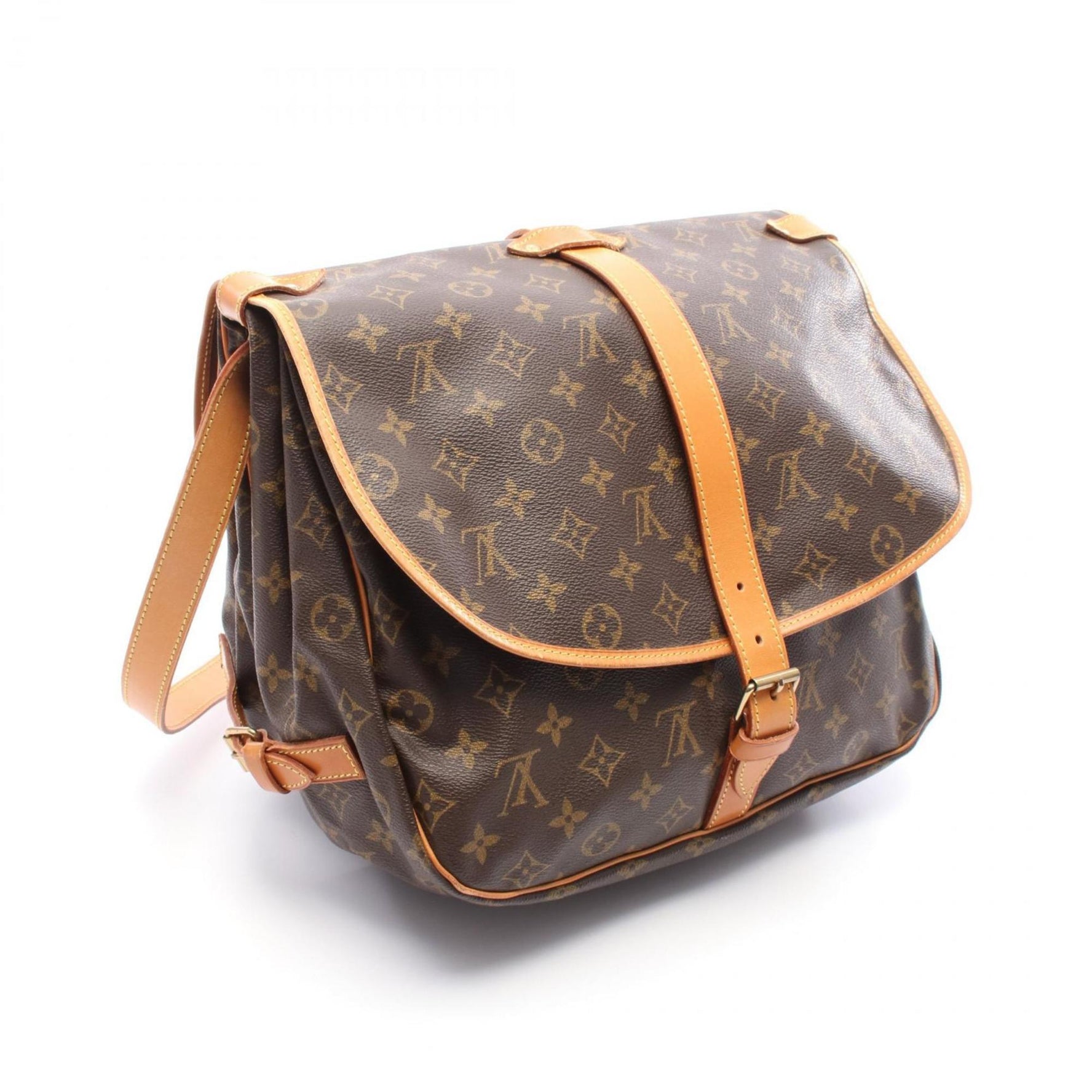 Louis Vuitton Saumur 35 Monogram Shoulder Bag in Coated Canvas and Leather