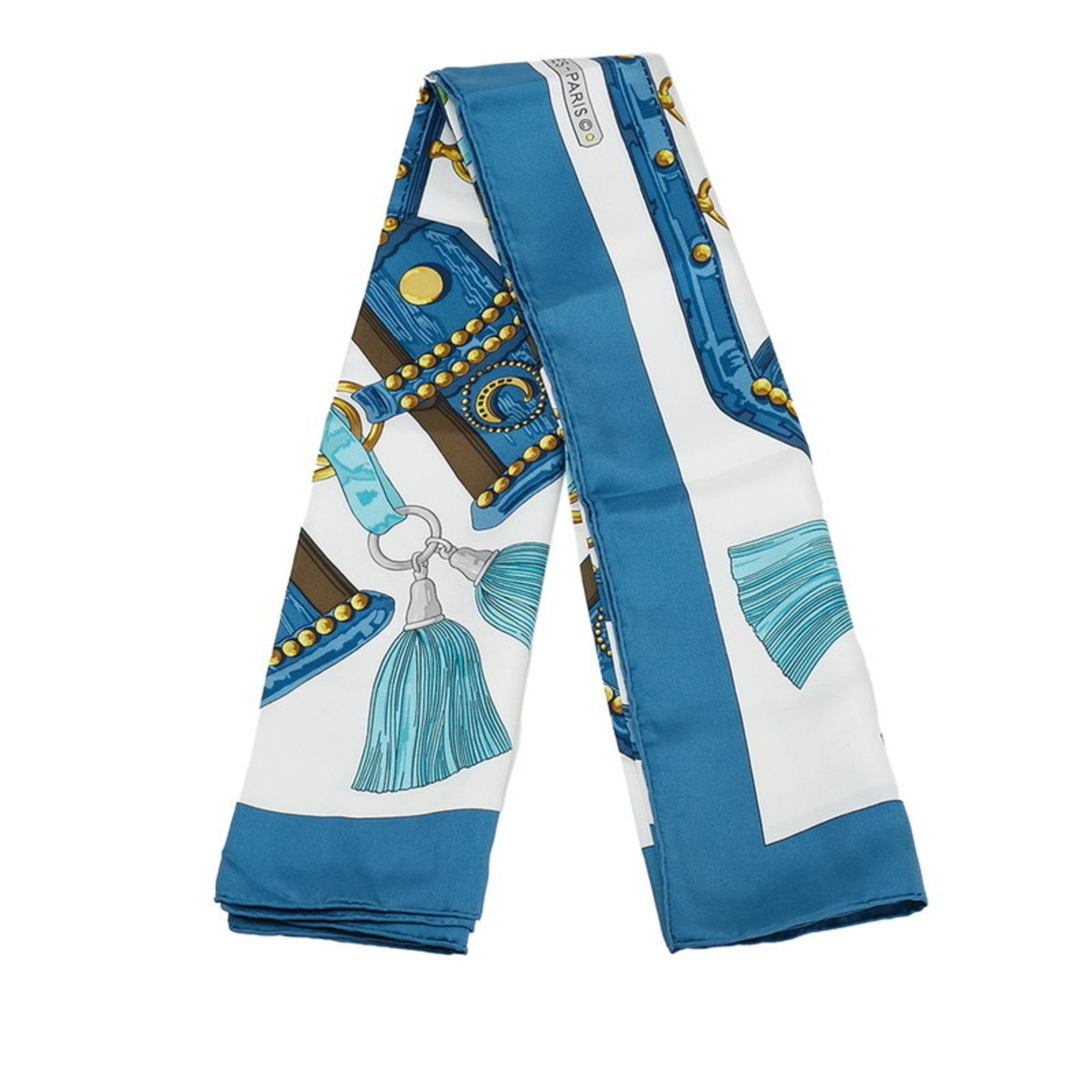 Hermes Hermès Carré 90 aux champs field scarf, blue multicolor silk
