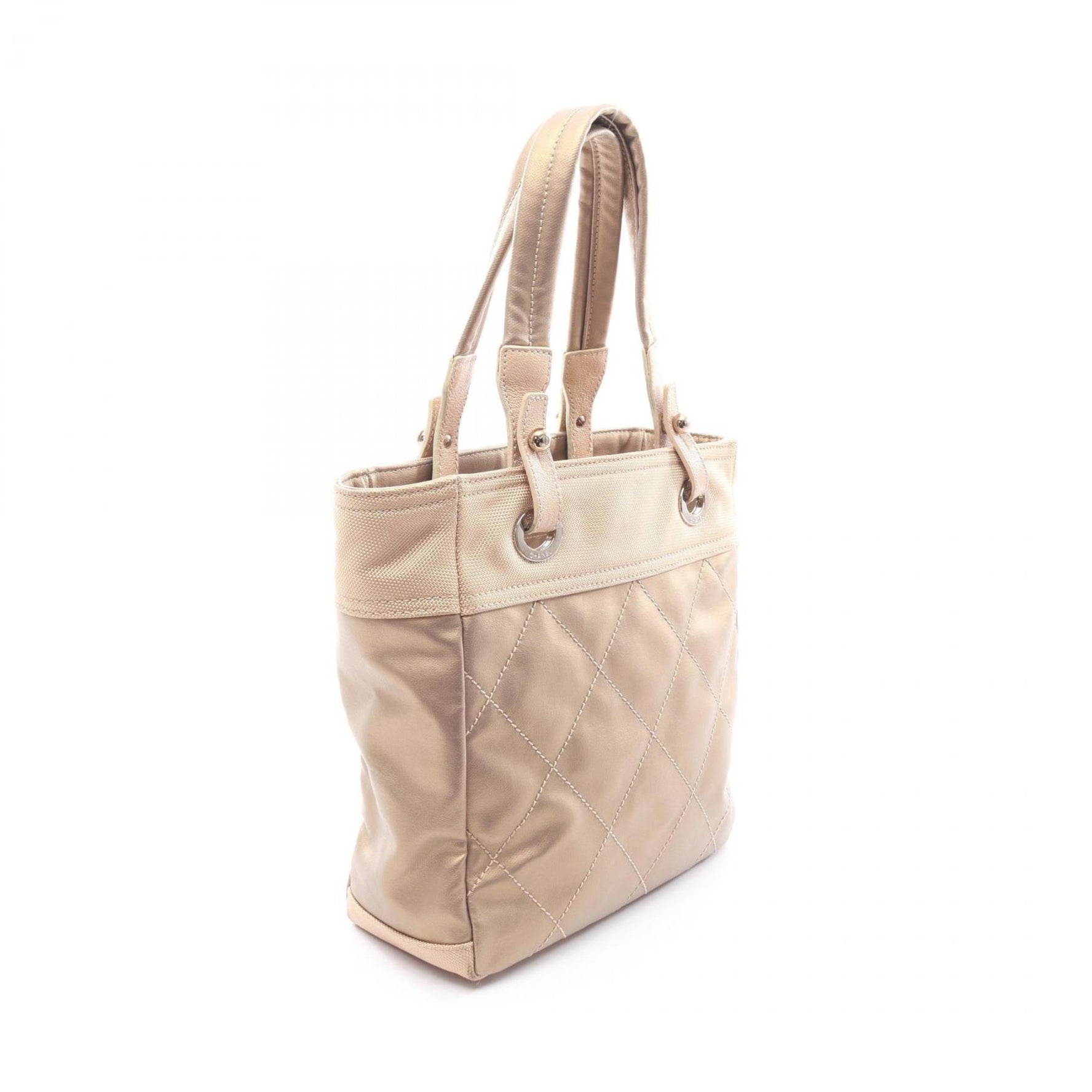 CHANEL Paris Biarritz PM Tote Bag, Coated Canvas and Leather, Gold