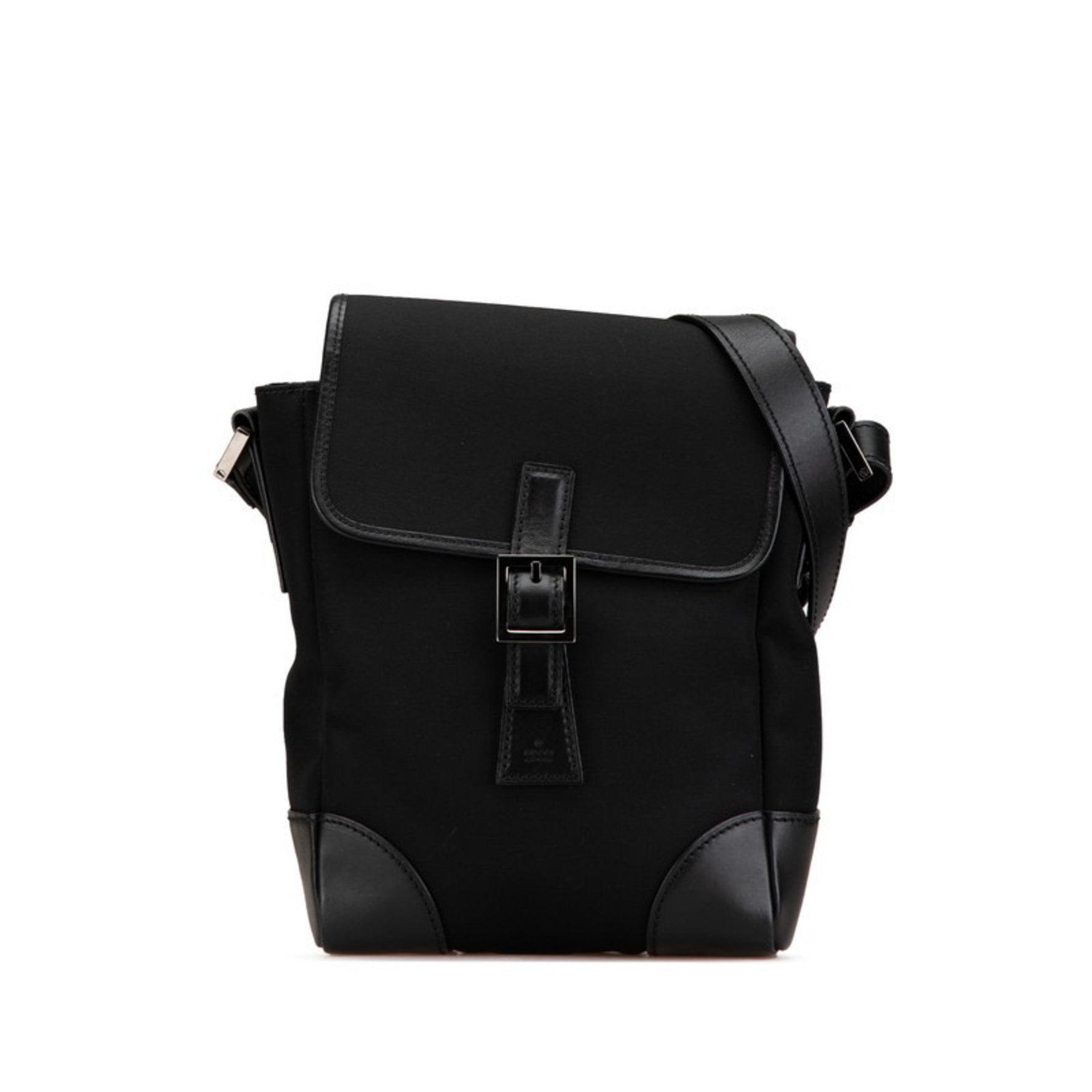 Gucci Shoulder Bag Black Canvas Leather Women's GUCCI