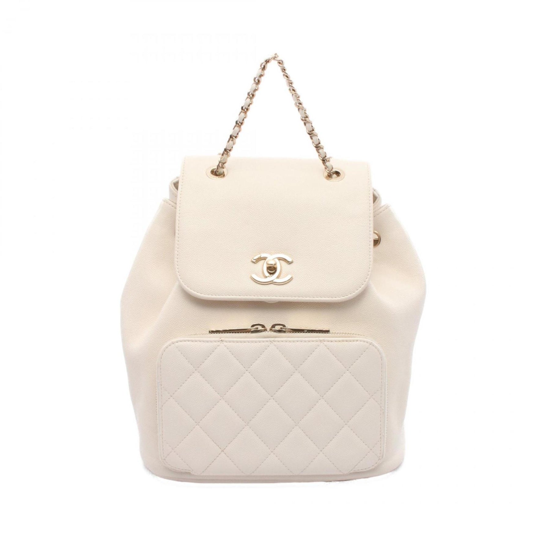 CHANEL Matelasse Backpack Bag Leather Grained Calfskin