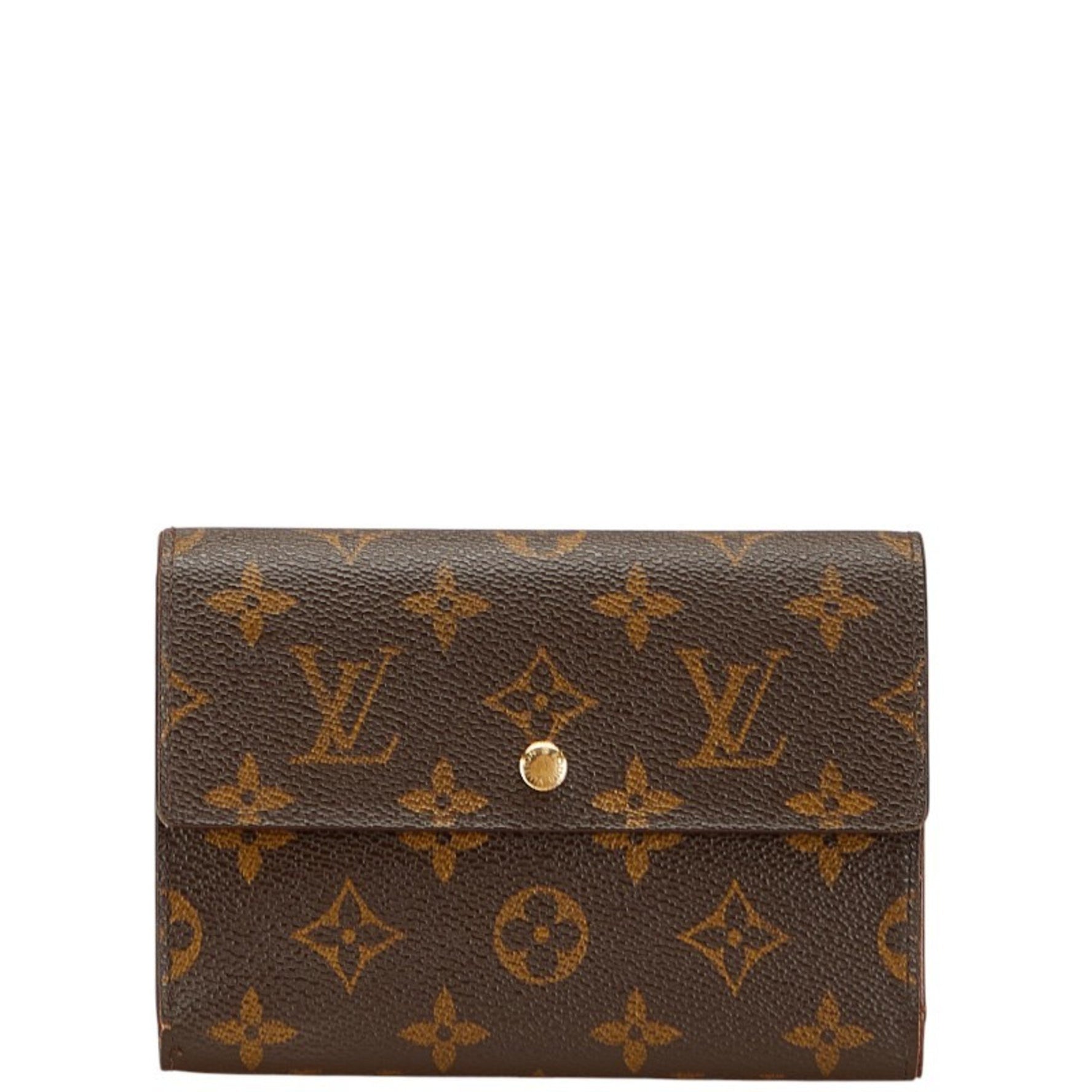 Louis Vuitton Monogram Porte Tresor Etui Papier Tri-fold Wallet Leather LOUIS VUITTON