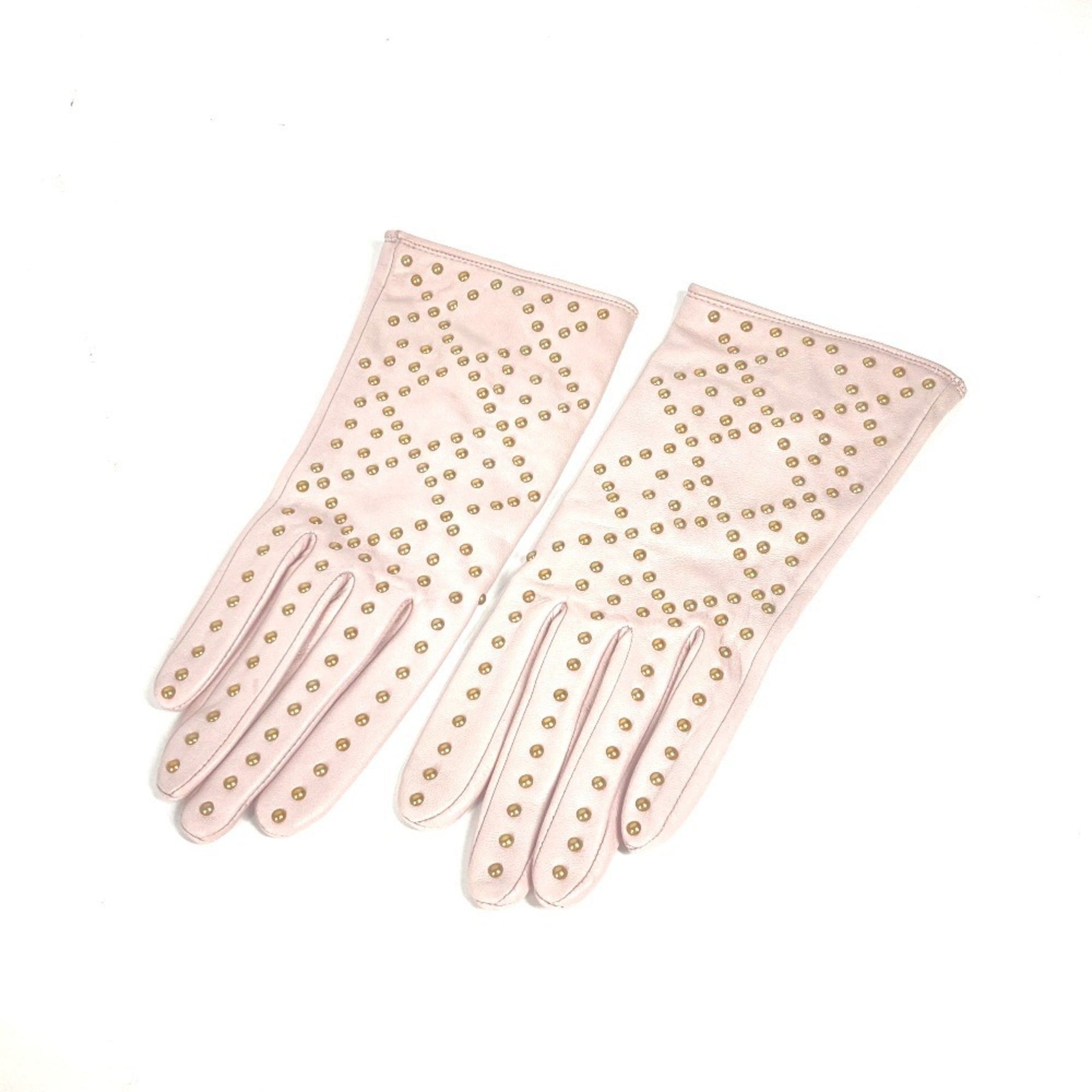Christian Dior Dior Studded Cannage Gloves Leather