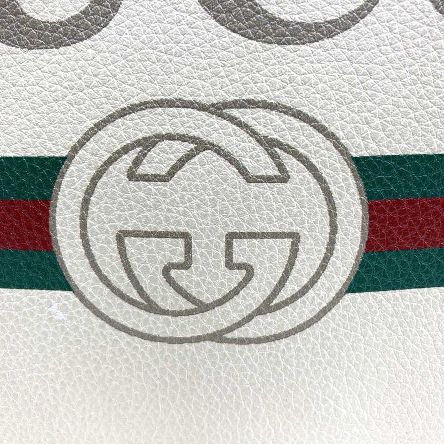 GUCCI Portfolio Clutch Bag in White Leather for Men and Women