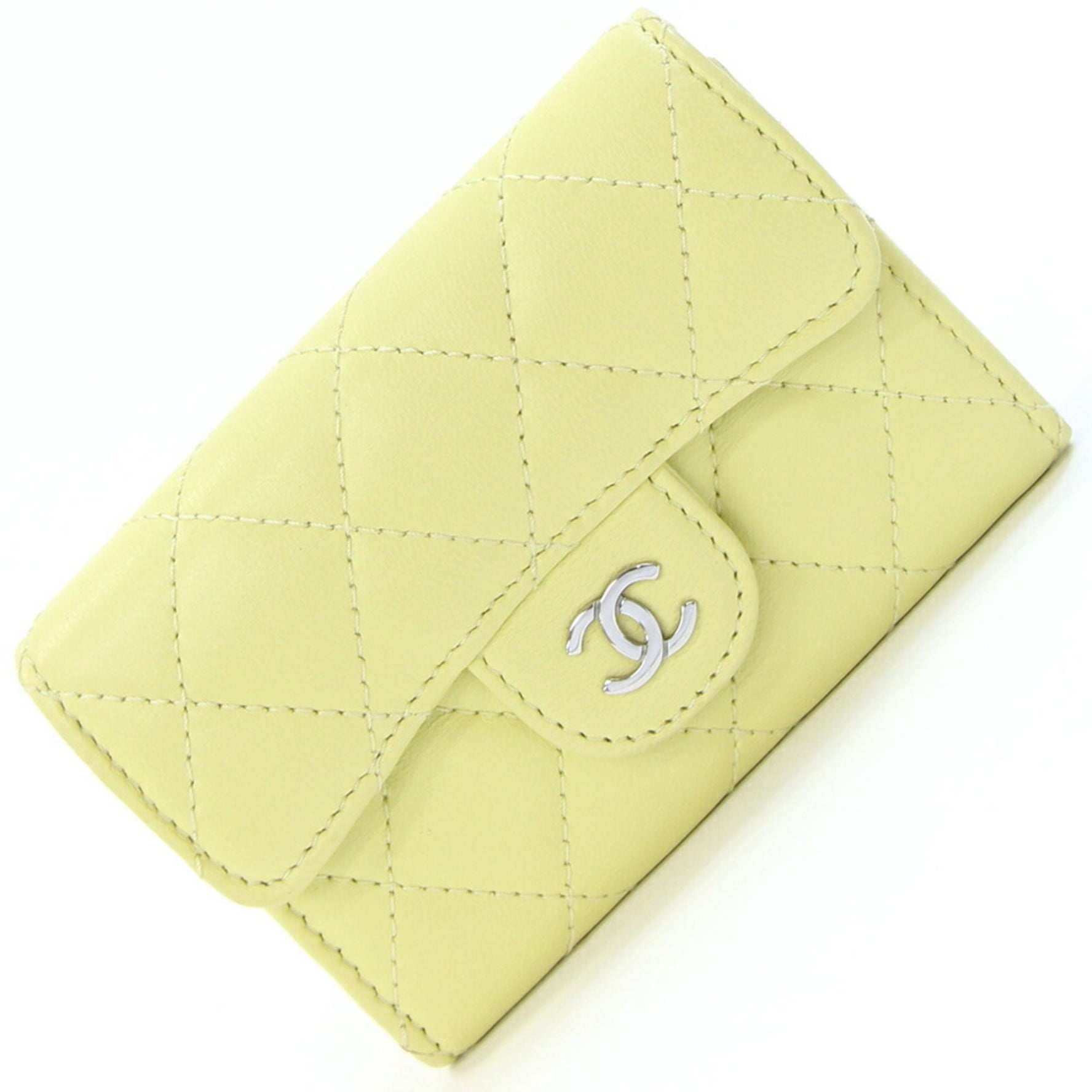Chanel Card Case Matelasse Classic Flap Lambskin Business Holder Coin Coco Mark Quilted