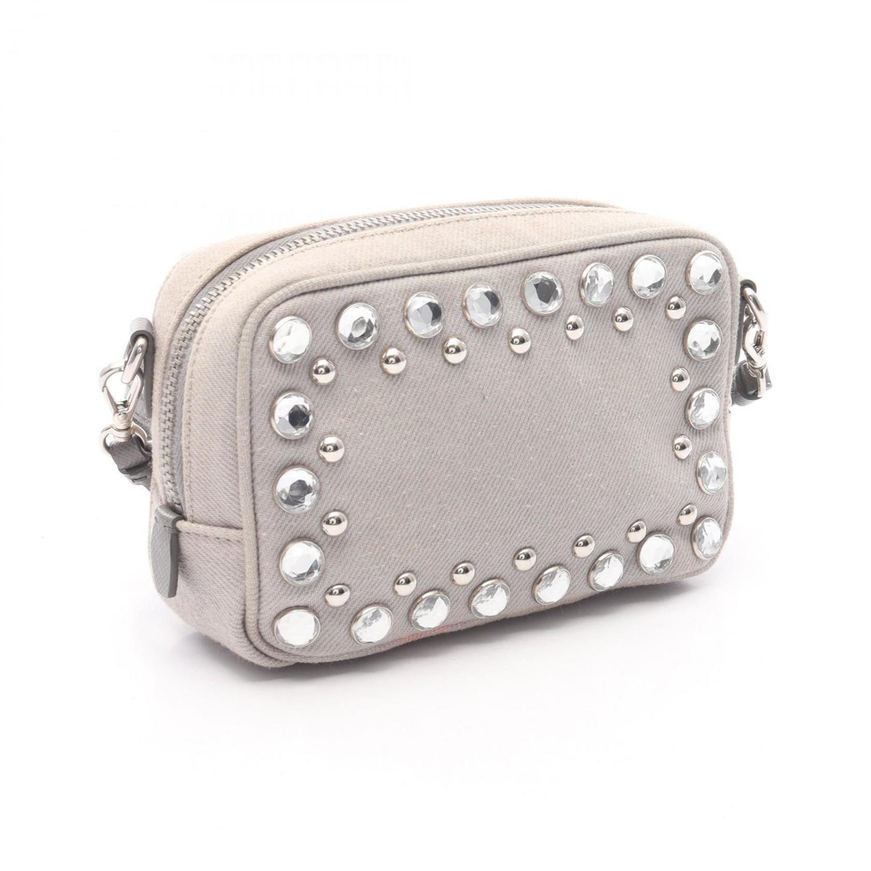 Prada Shoulder Bag in Canvas and Saffiano Leather
