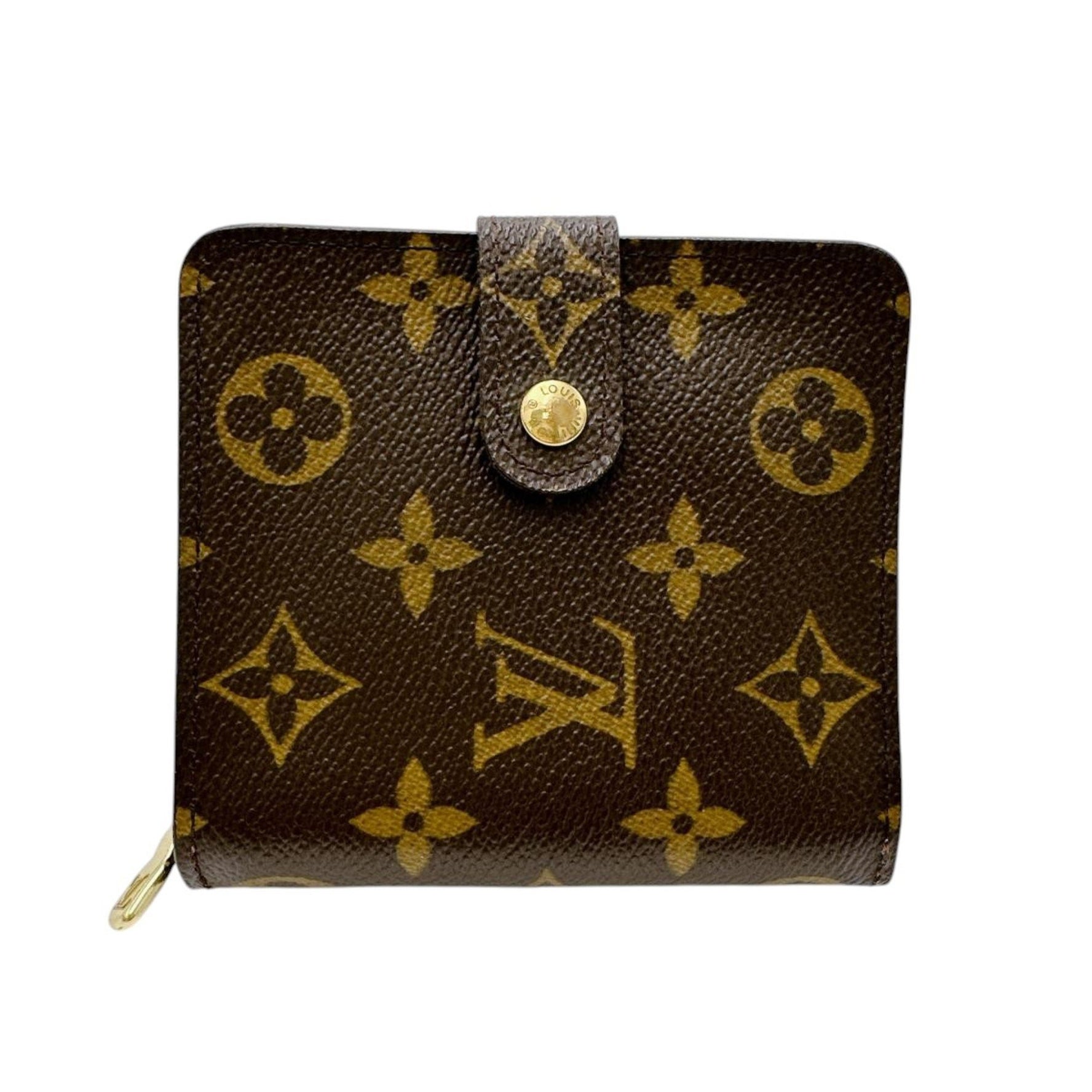 Louis Vuitton Bi-fold wallet with card pocket and zipper Monogram Compact Zip Canvas