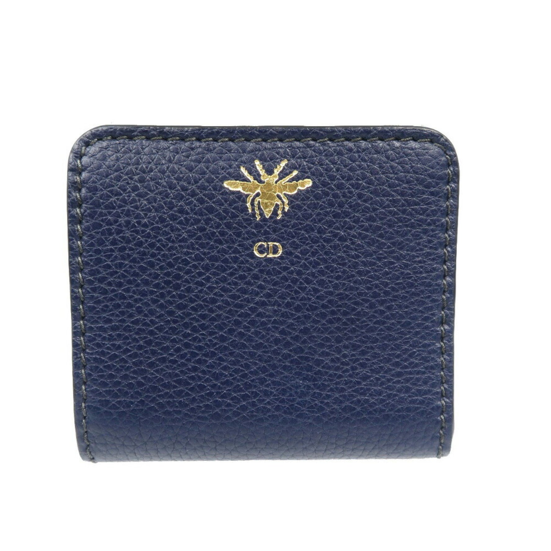 Christian Dior Bee Leather Bi-fold Wallet 1128