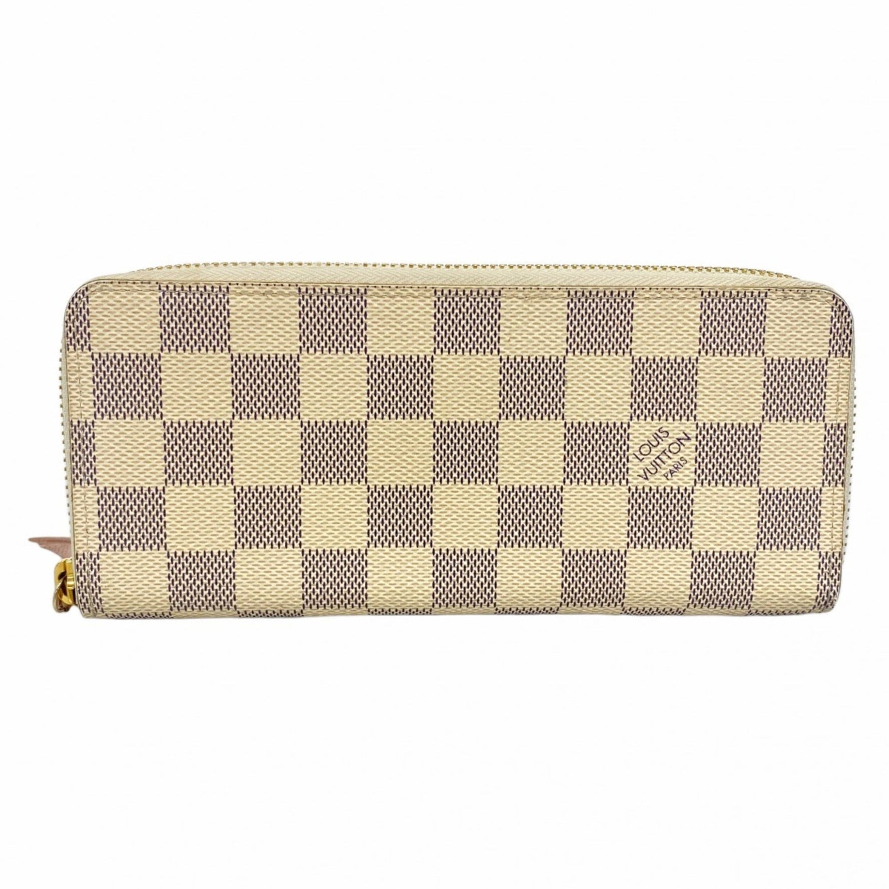 Louis Vuitton Damier Azur Portefeuille Clemence Wallet White Rose Ballerine