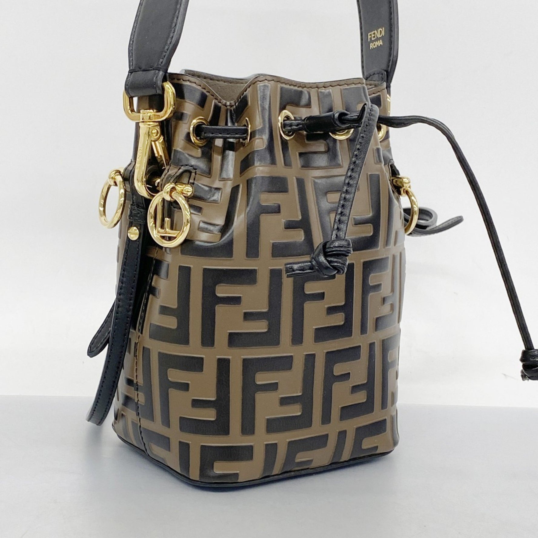 Fendi Montresor Leather Handbag in Brown and Black, Bag