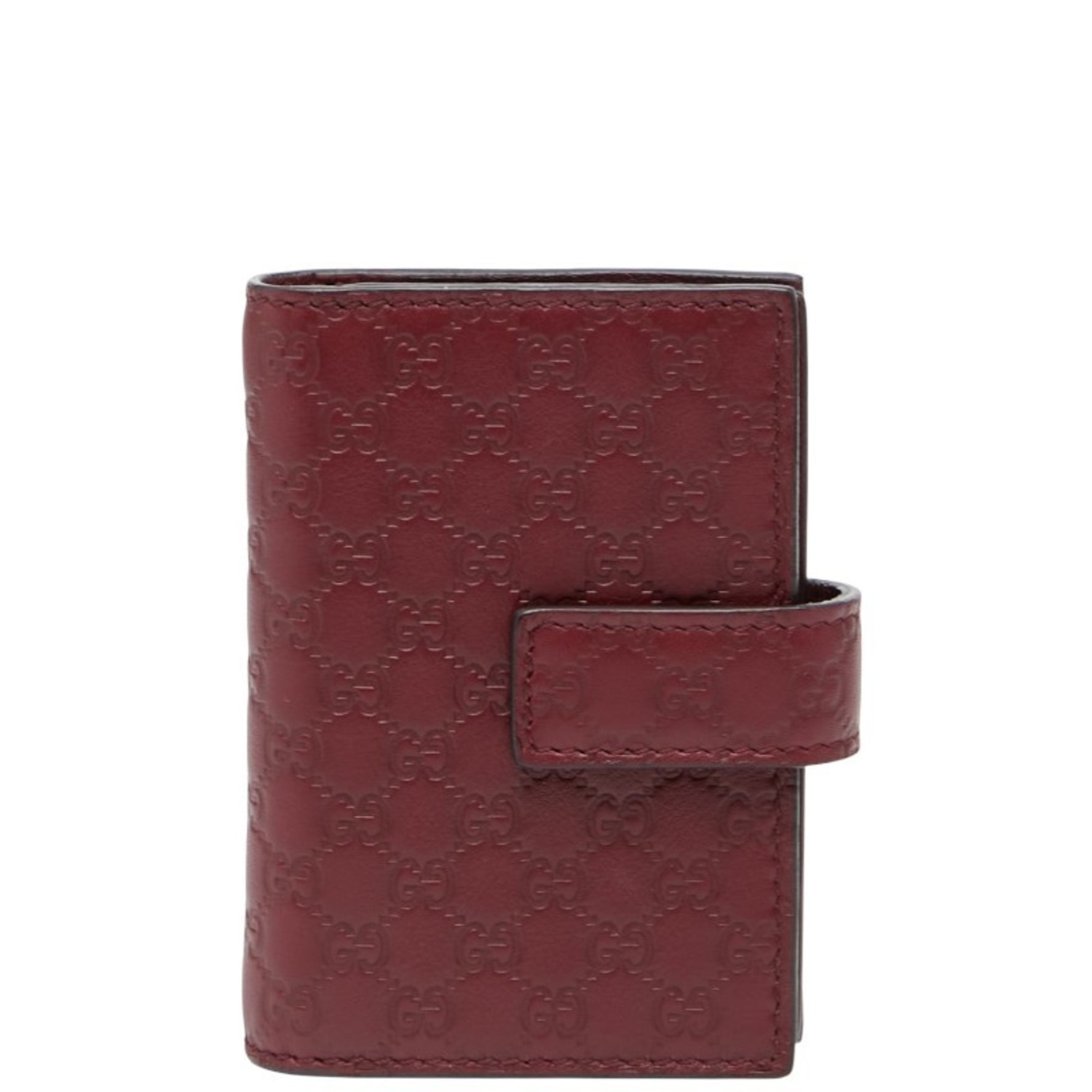 Gucci Micro Guccissima Business Card Case/Card Holder Wine Red/Bordeaux Leather