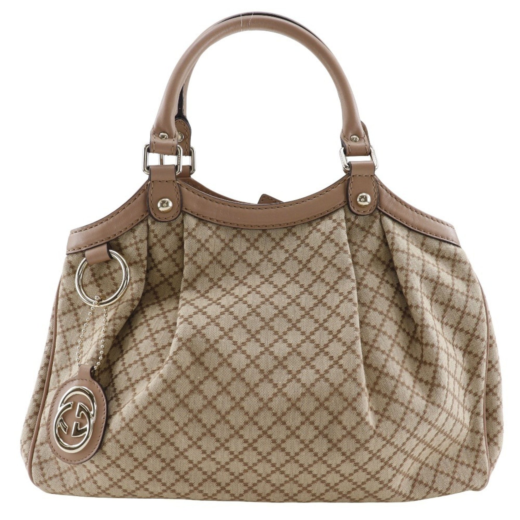 GUCCI Sukey bag handbag Diamante canvas beige/pink A5 type for women