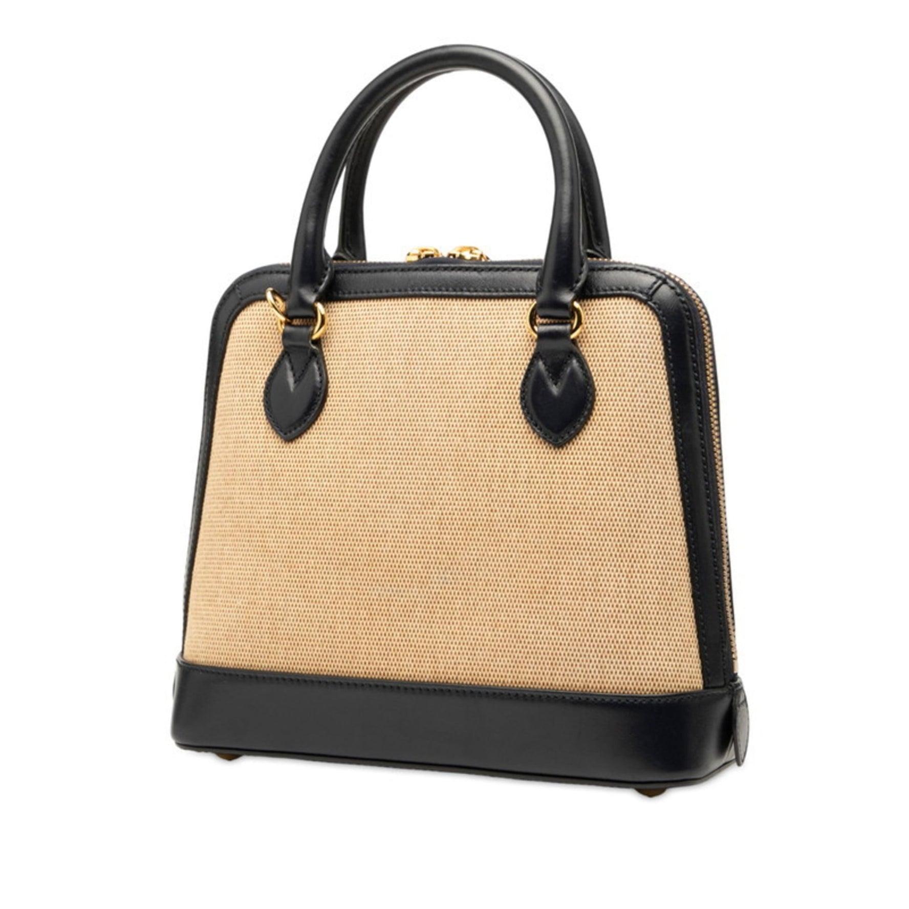 Gucci Horsebit 1955 Handbag/Shoulder Bag Beige Navy Canvas Leather