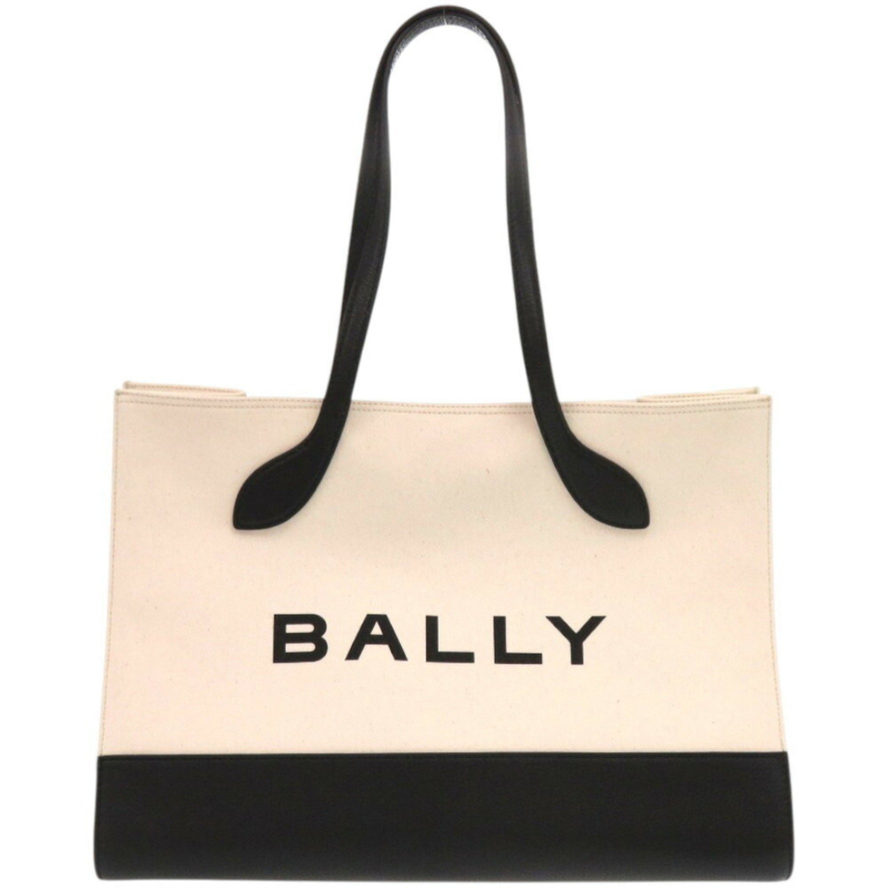Unused Bally Bar Canvas and Leather Tote Bag
