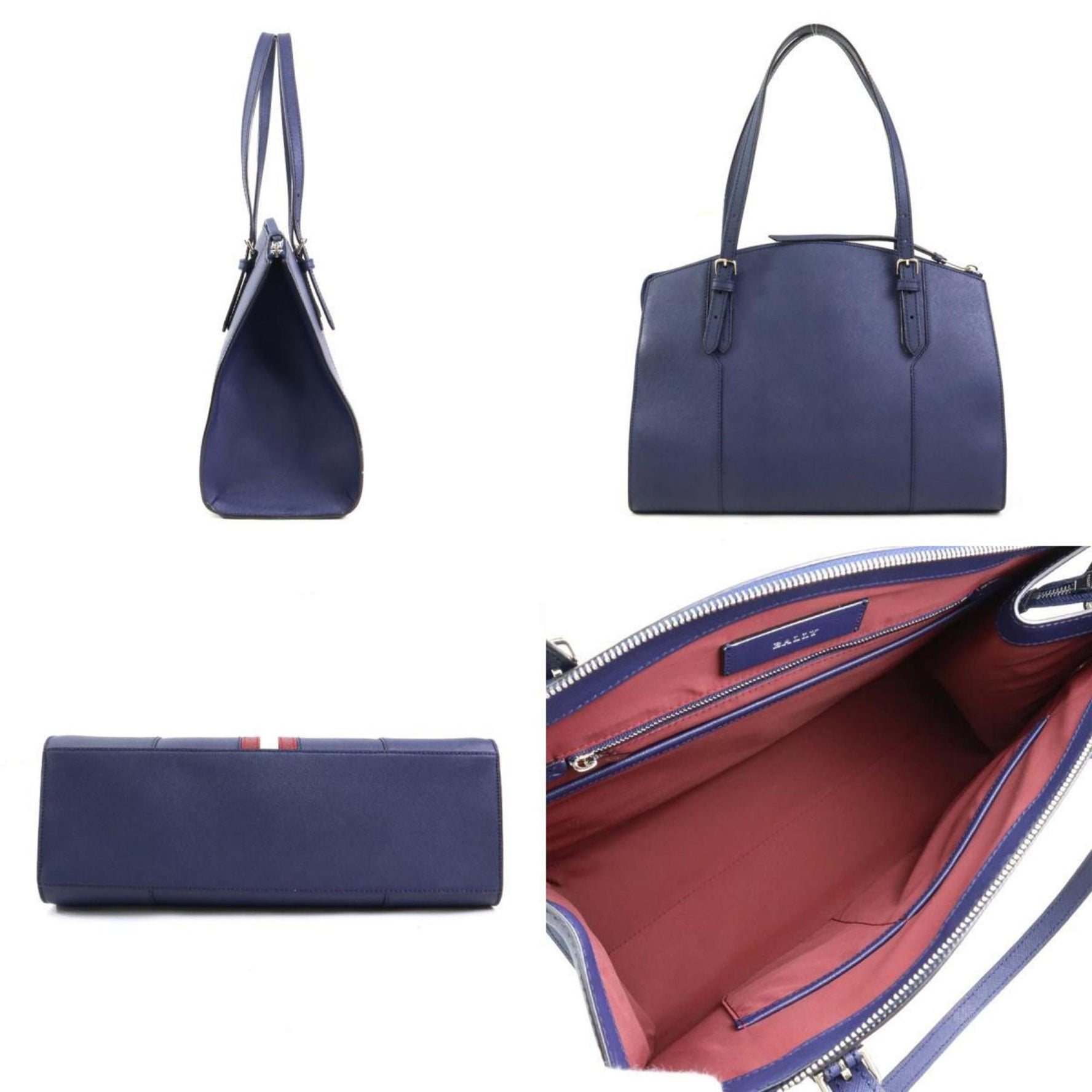 Bally Shoulder Bag, Leather, Navy, Women's, 56284g