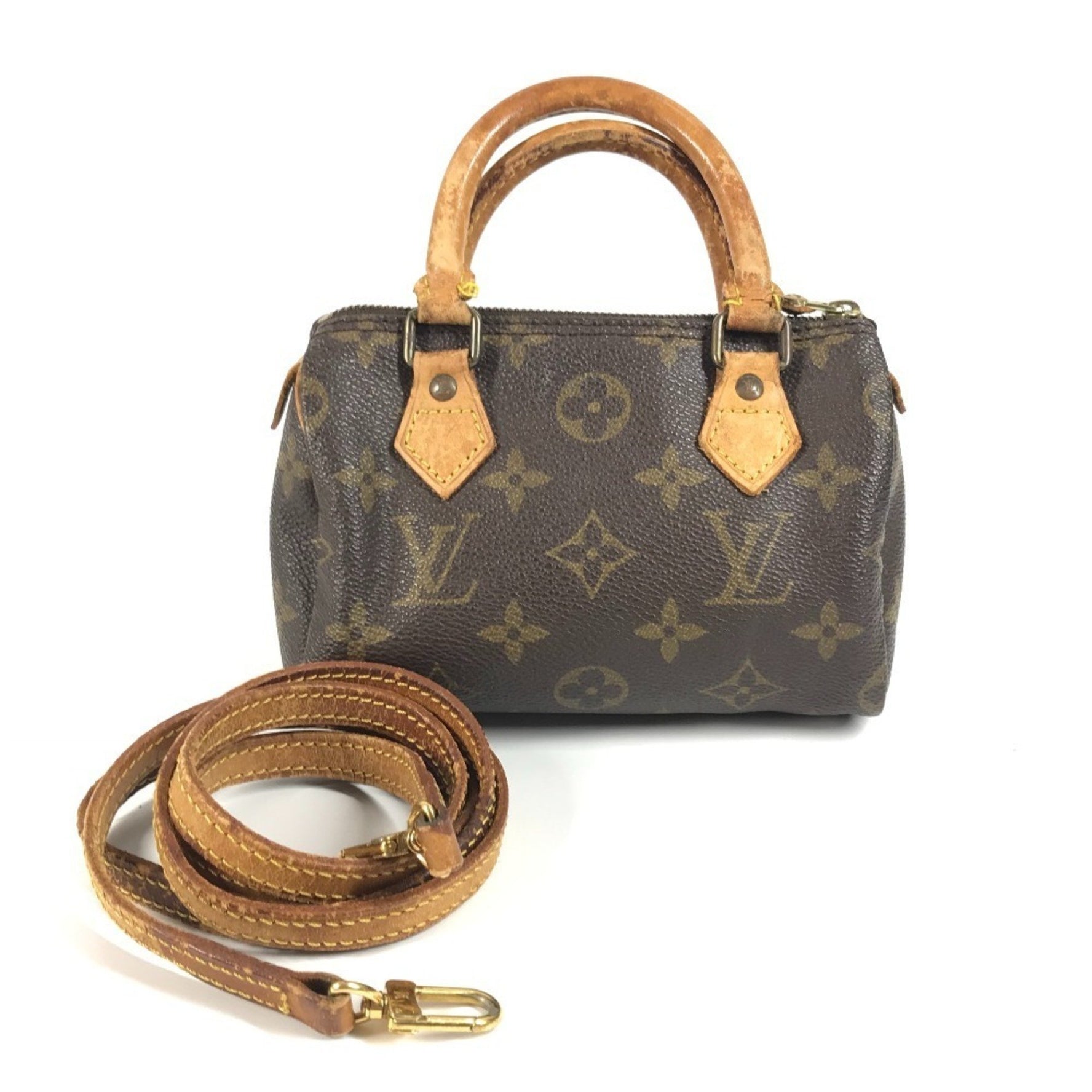 LOUIS VUITTON Monogram Mini Speedy Bag Bag, Pochette, Handbag, Shoulder Canvas, Unisex, Brown