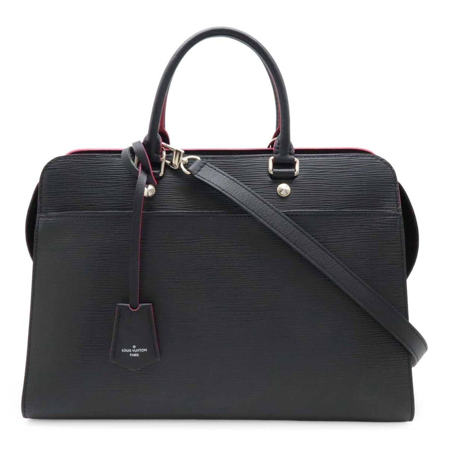 Louis Vuitton Epi Vaneau GM Handbag Tote Bag Shoulder Noir Black Hot Pink