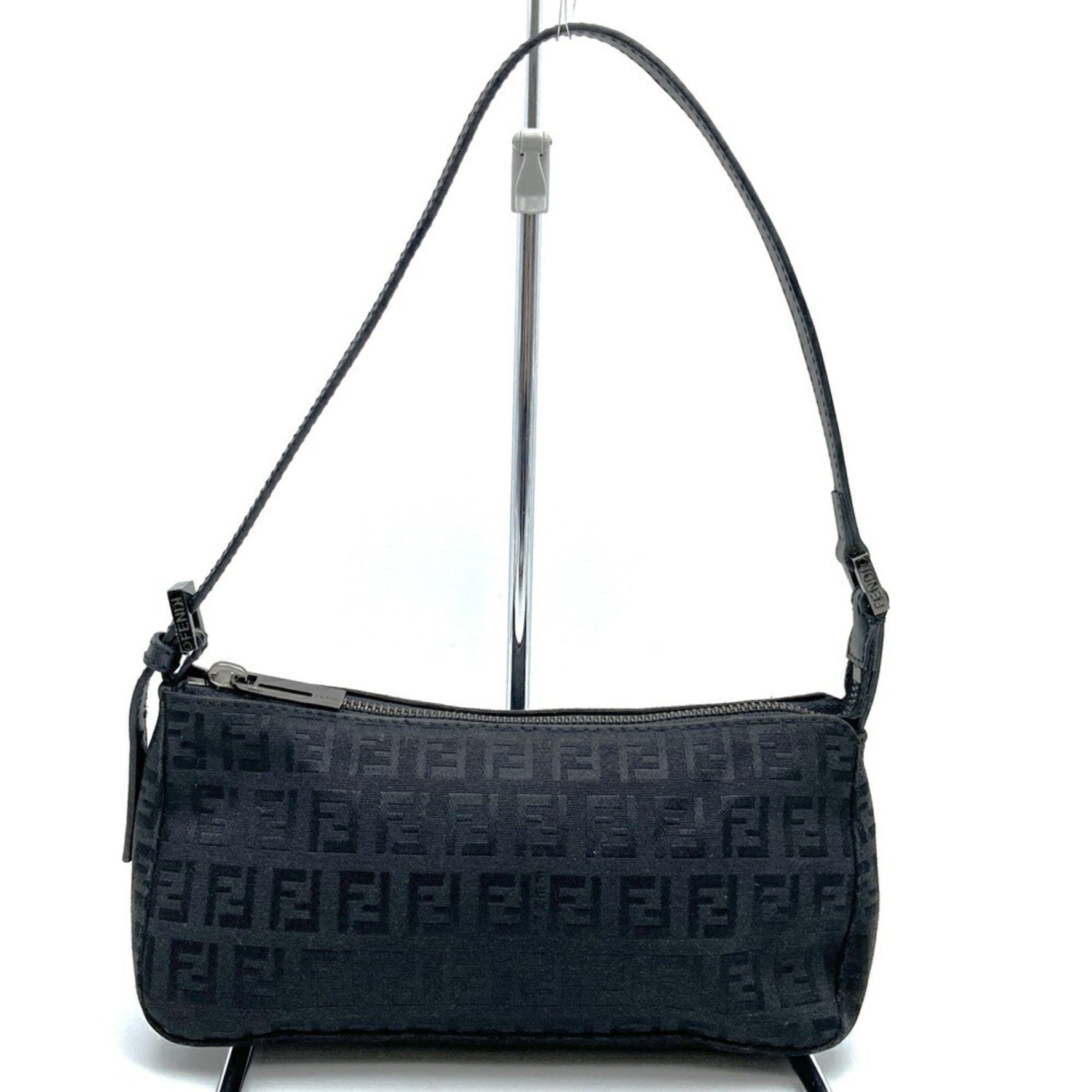 FENDI Zucchino Pouch Canvas Leather