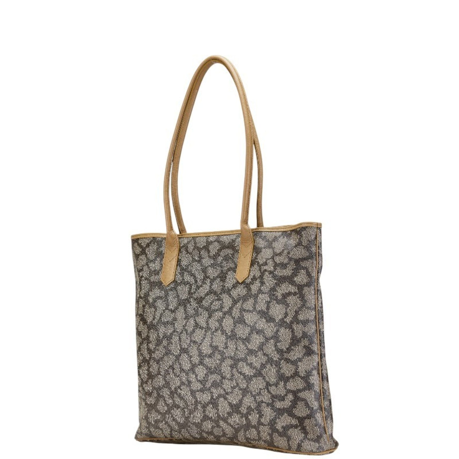 Saint Laurent Giraffe Print Tote Bag, Beige/Brown Leather