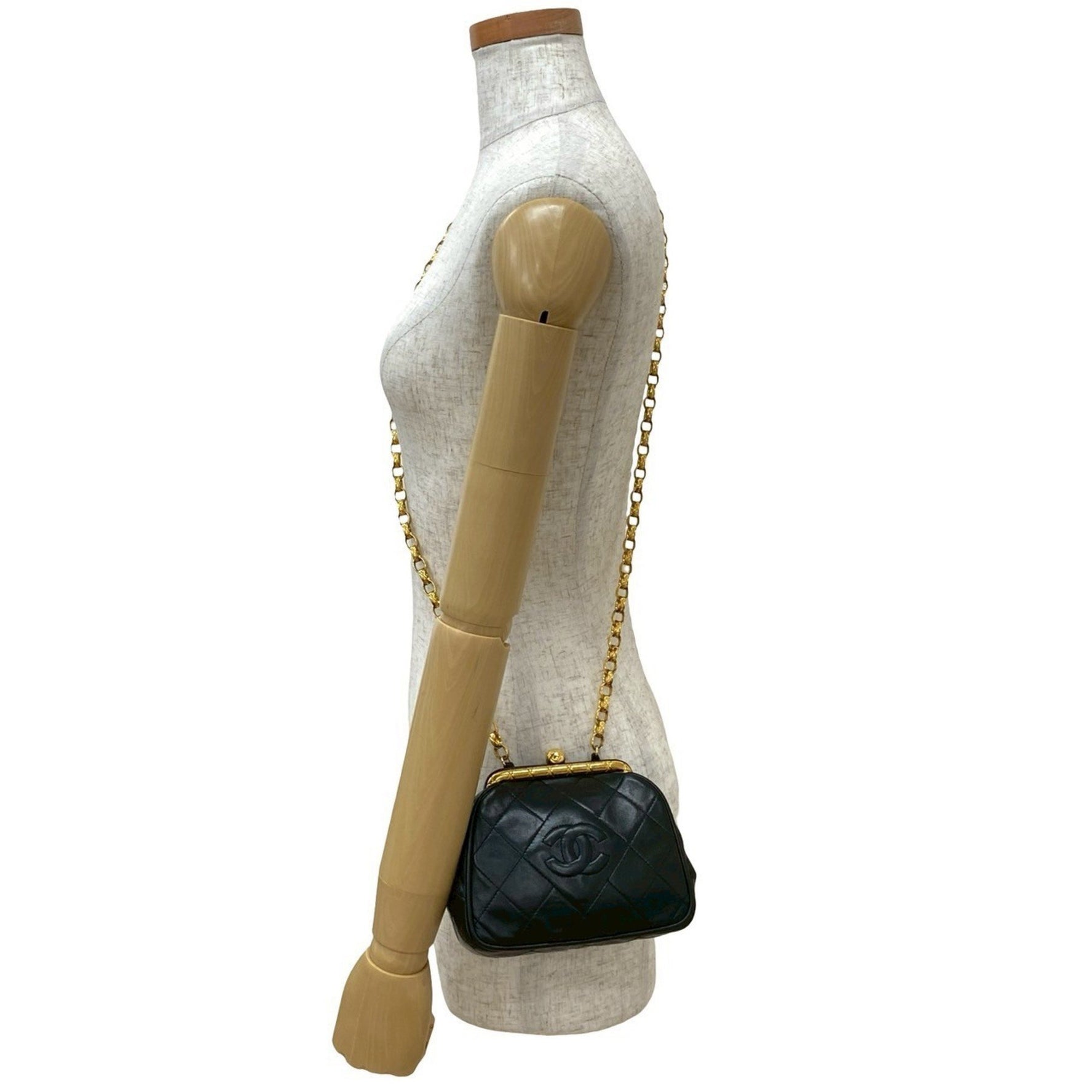 CHANEL Matelasse Coco Lambskin Leather Clasp Chain Mini Shoulder Bag