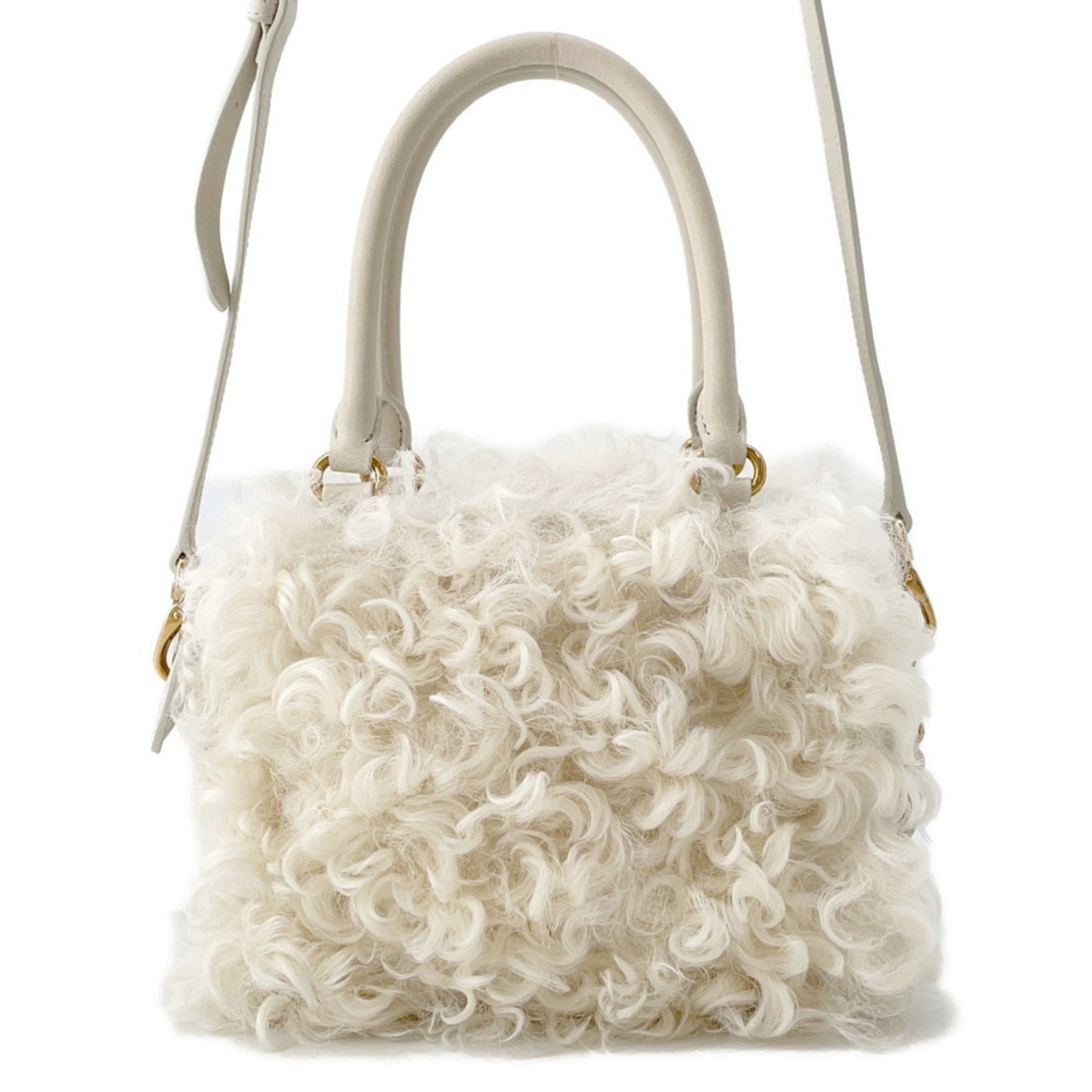Miu Miu Miu Zipped Sheepfur Handbag MIUMIU