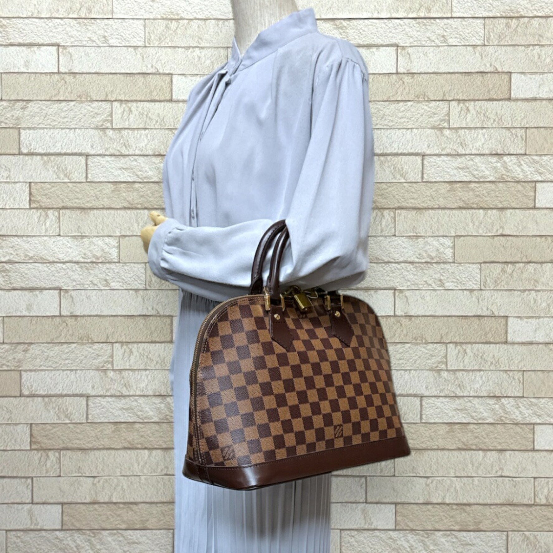 Louis Vuitton Alma Damier Handbag Canvas N51131 Brown Women's LOUIS VUITTON
