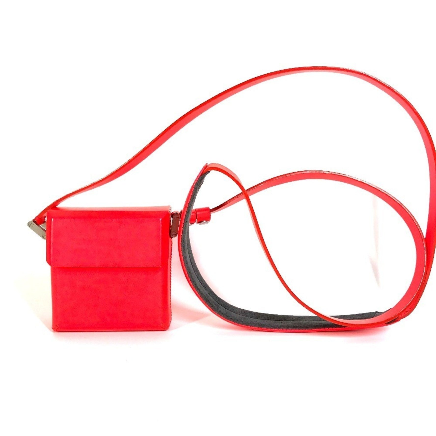 LOUIS VUITTON Damier Glace Marty Pochette Flap Shoulder Bag in Leather, Coral and Red