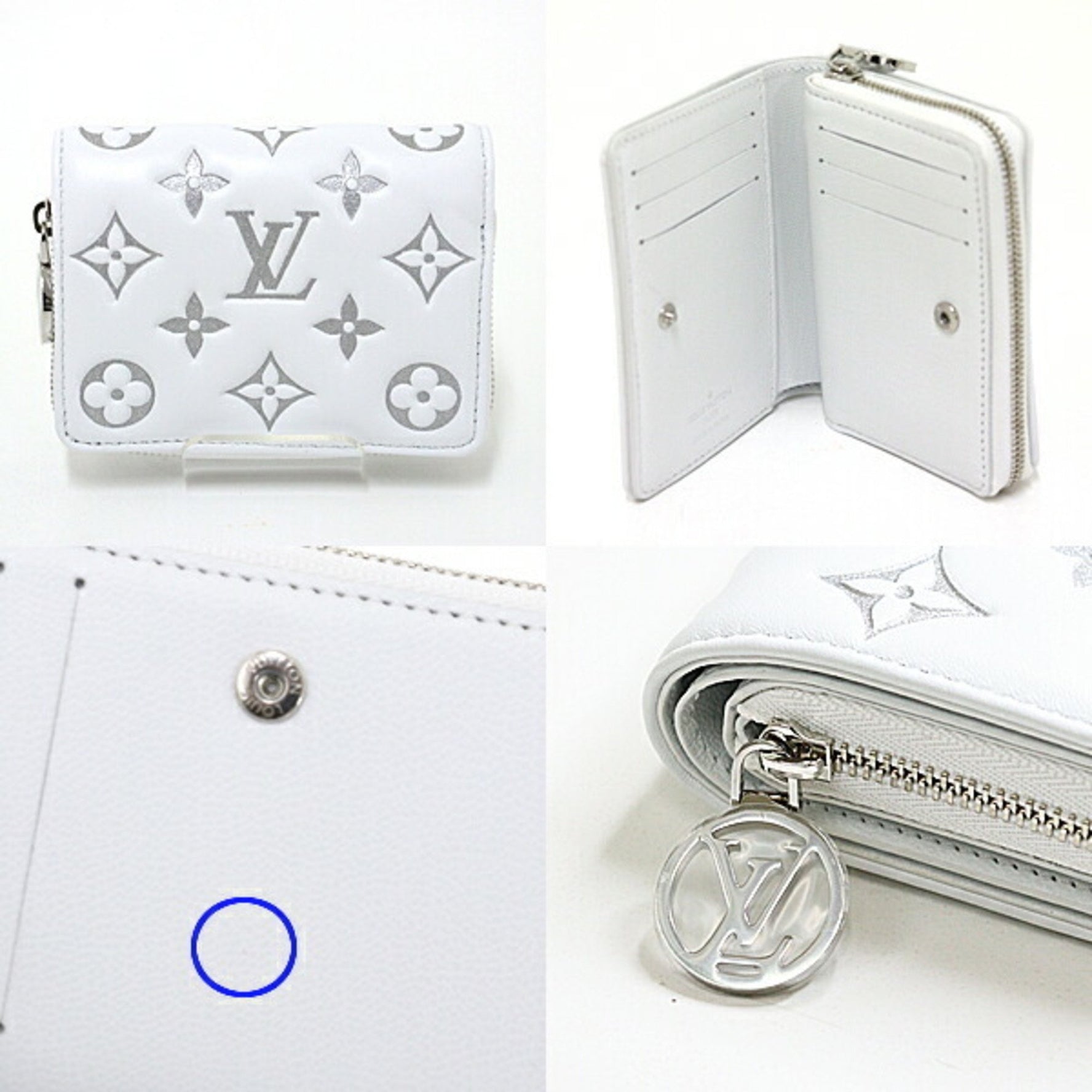 Louis Vuitton LV SKI Portefeuille Lou Lamb Leather Embossed Bi-fold Wallet