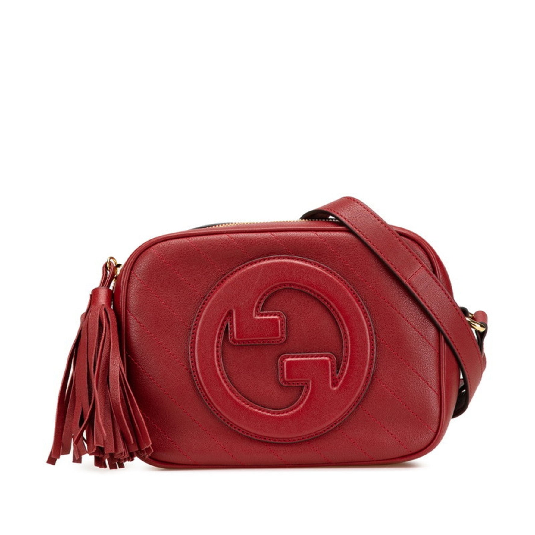 Gucci Blondie Small Shoulder Bag Red Leather Women's GUCCI