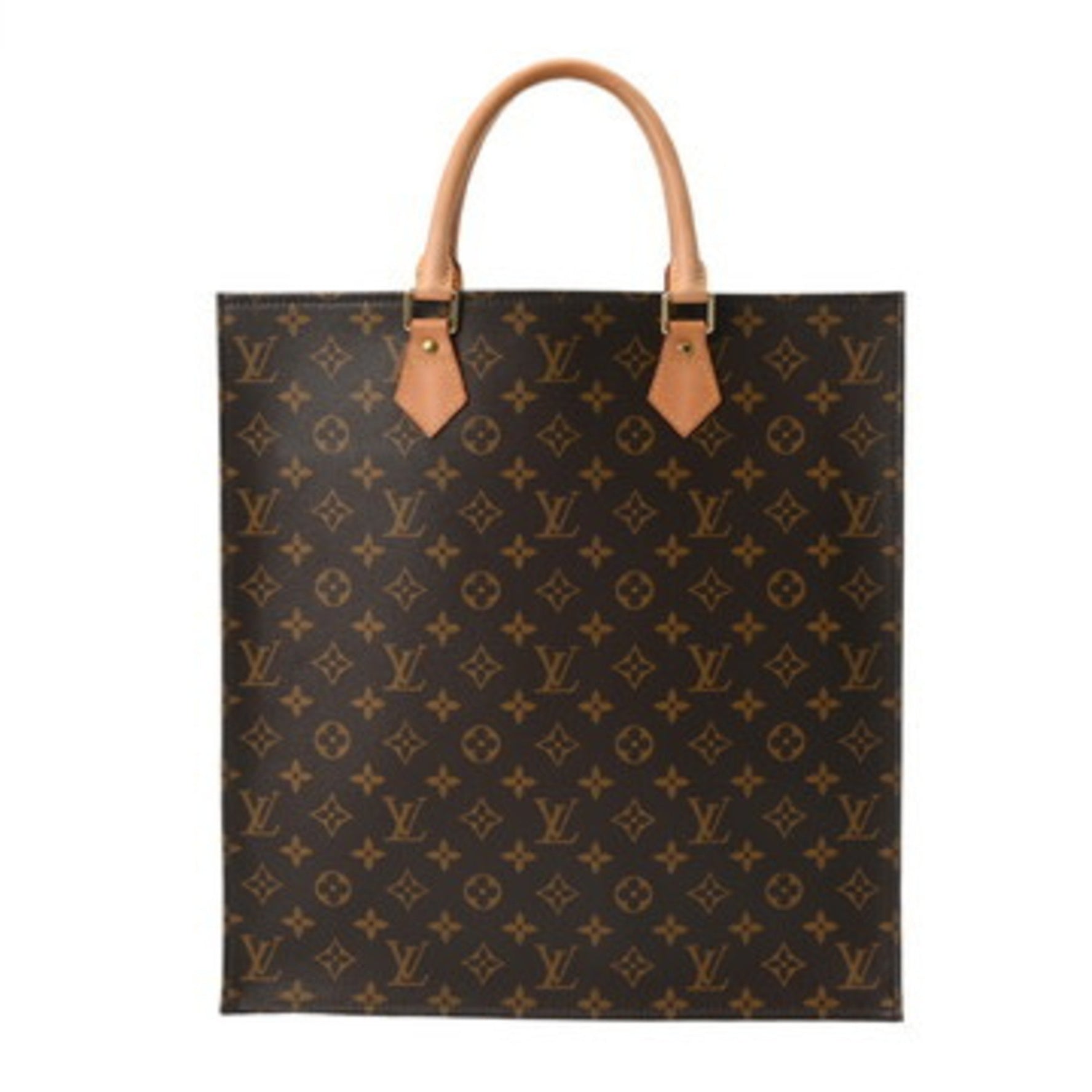 LOUIS VUITTON Monogram Sac Plat Brown Canvas Tote Bag, AB Rank, Pre-owned, Ginzo