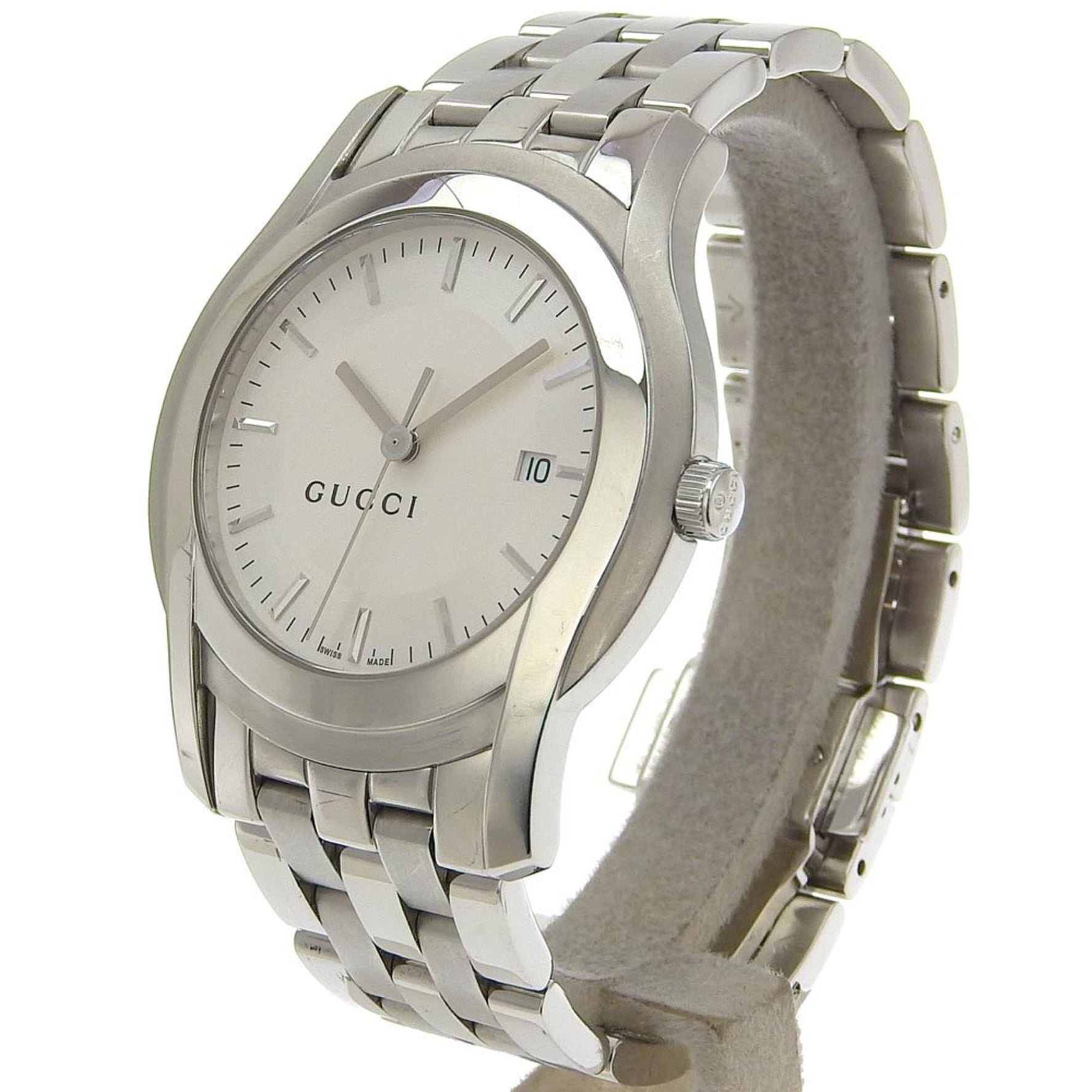 Gucci Stainless Steel Quartz Analog Display Silver Dial Men's Watch