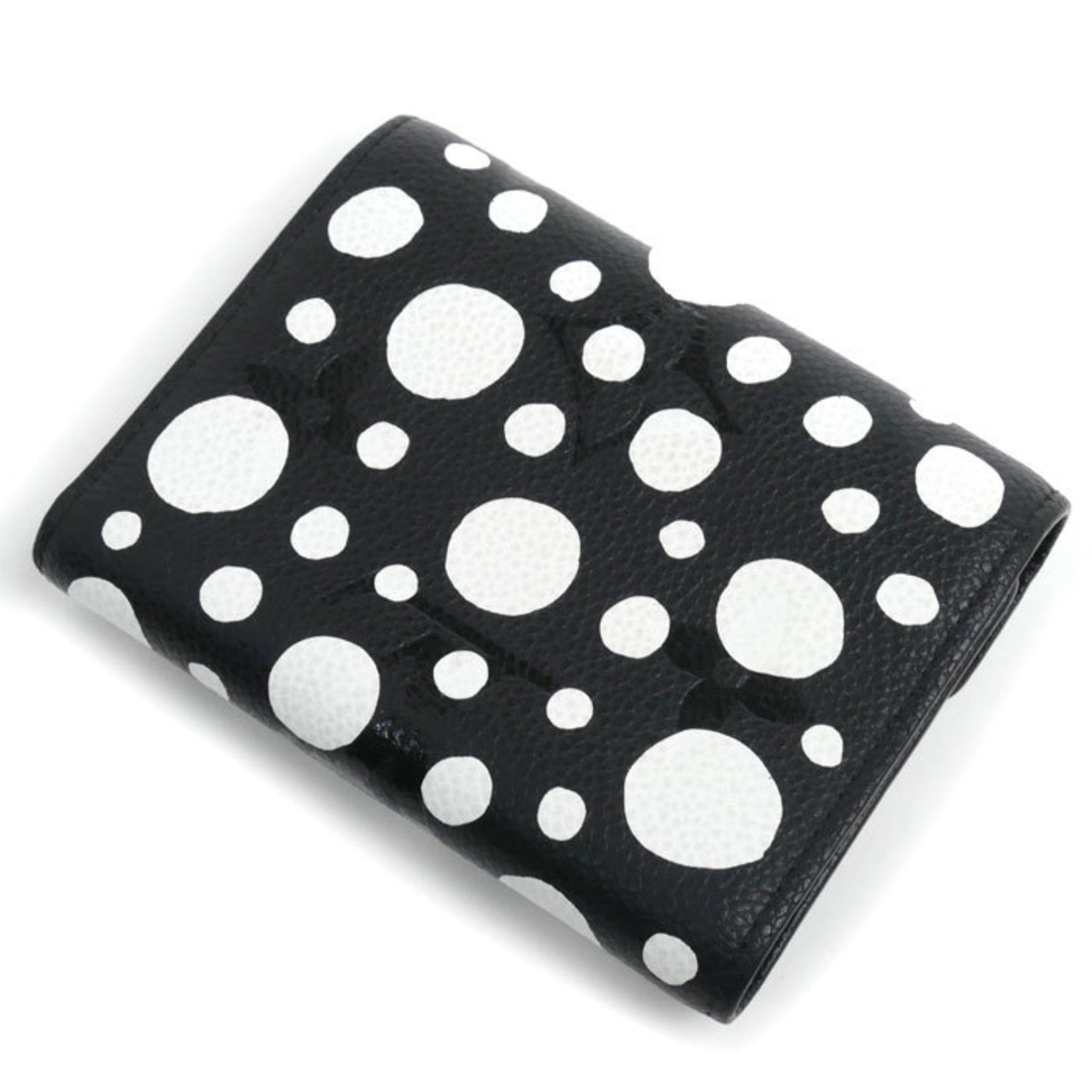 Louis Vuitton LV×YK Portefeuille Victorine Tri-fold Wallet Monogram Empreinte Yayoi Kusama Black Noir