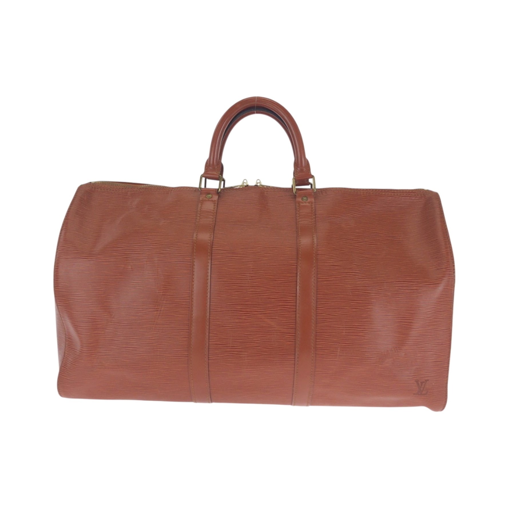 Louis Vuitton Epi Keepall 50 Gold Hardware Leather Boston Bag Handbag