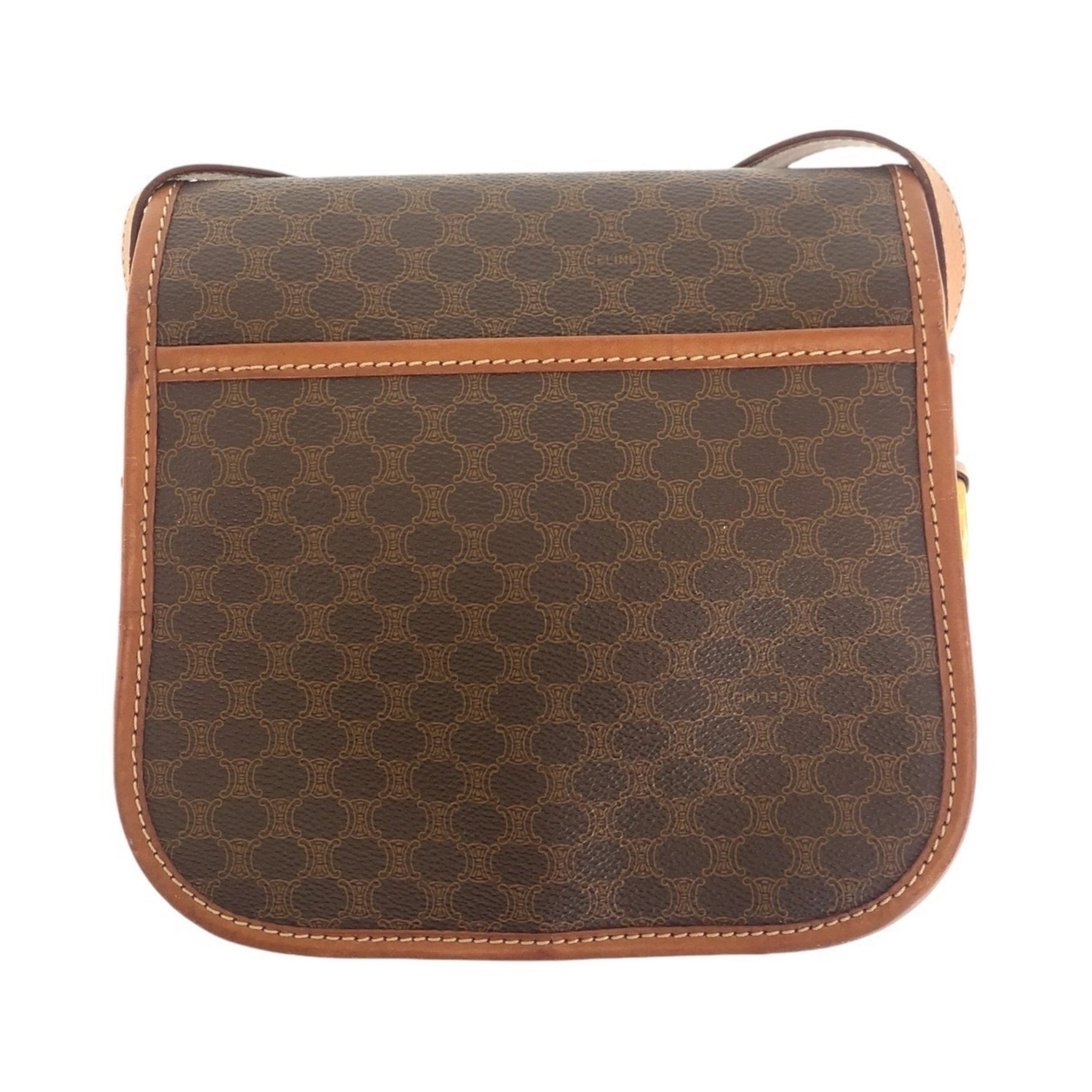 CELINE Macadam Gold Hardware Leather Shoulder Bag Pochette