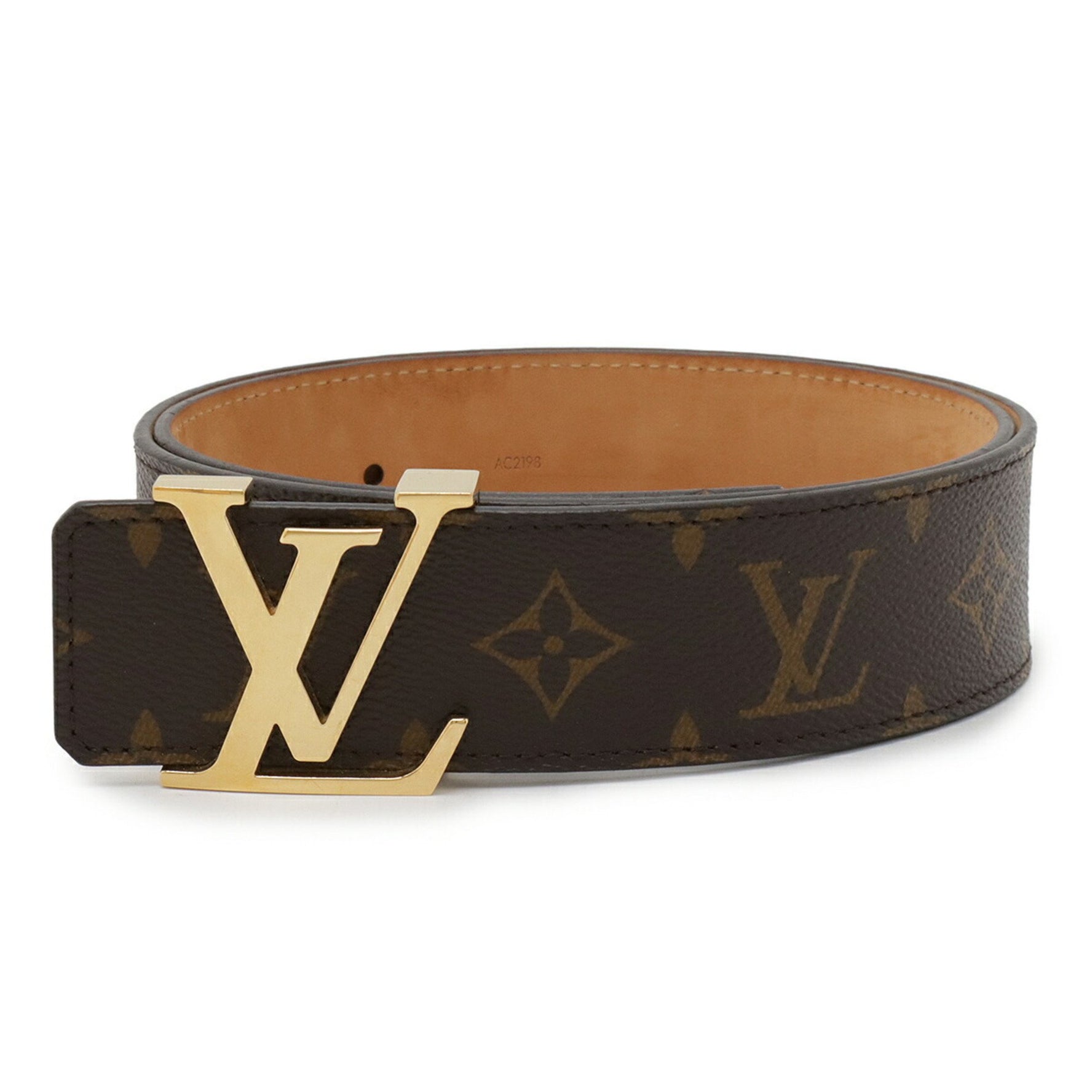 LOUIS VUITTON Louis Vuitton Monogram Santur LV Initial Belt #80 M9608W