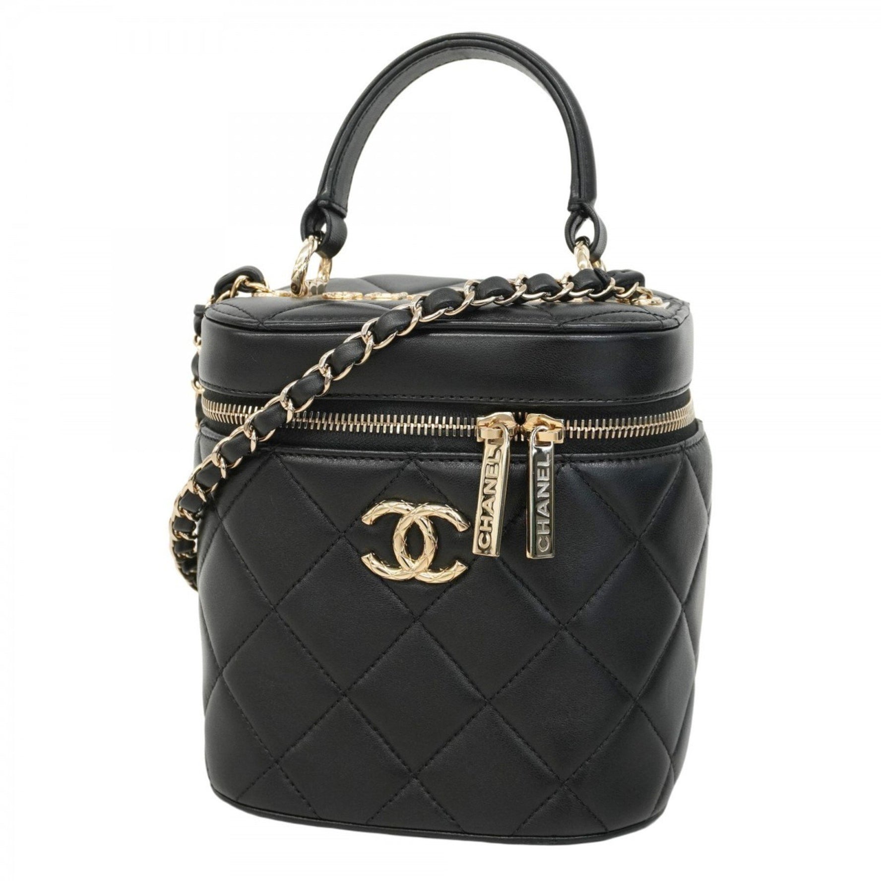 Chanel Matelasse Vanity Bag with Chain Shoulder in Lambskin