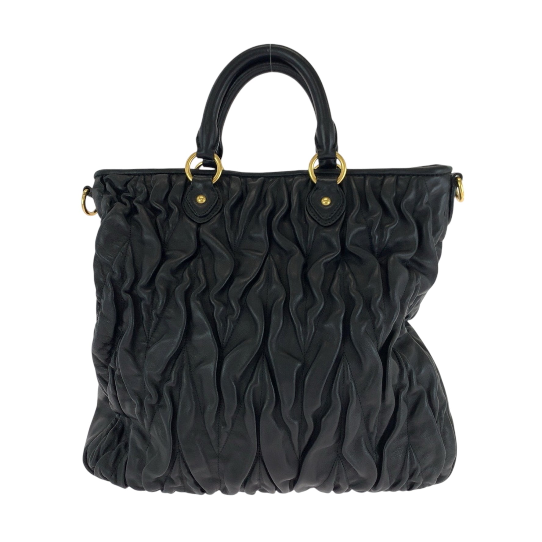 Miu Miu Miu Matelasse Gold Hardware Leather Shoulder Bag Handbag