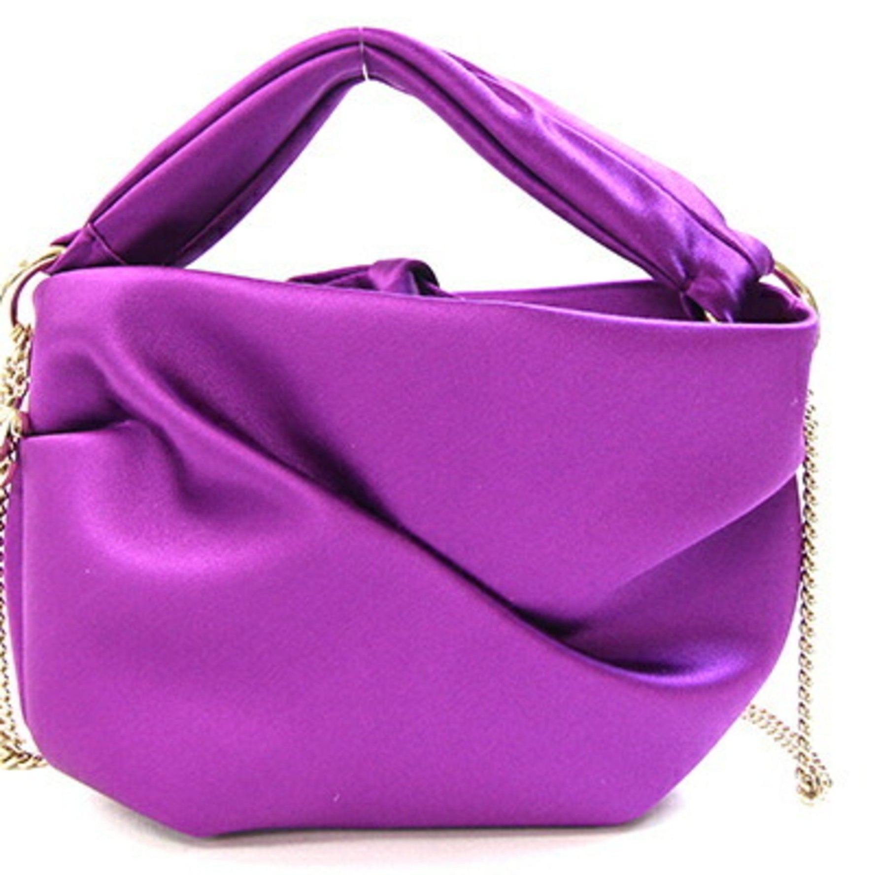 Jimmy Choo Handbag Satin Shoulder Bag Chain Twist