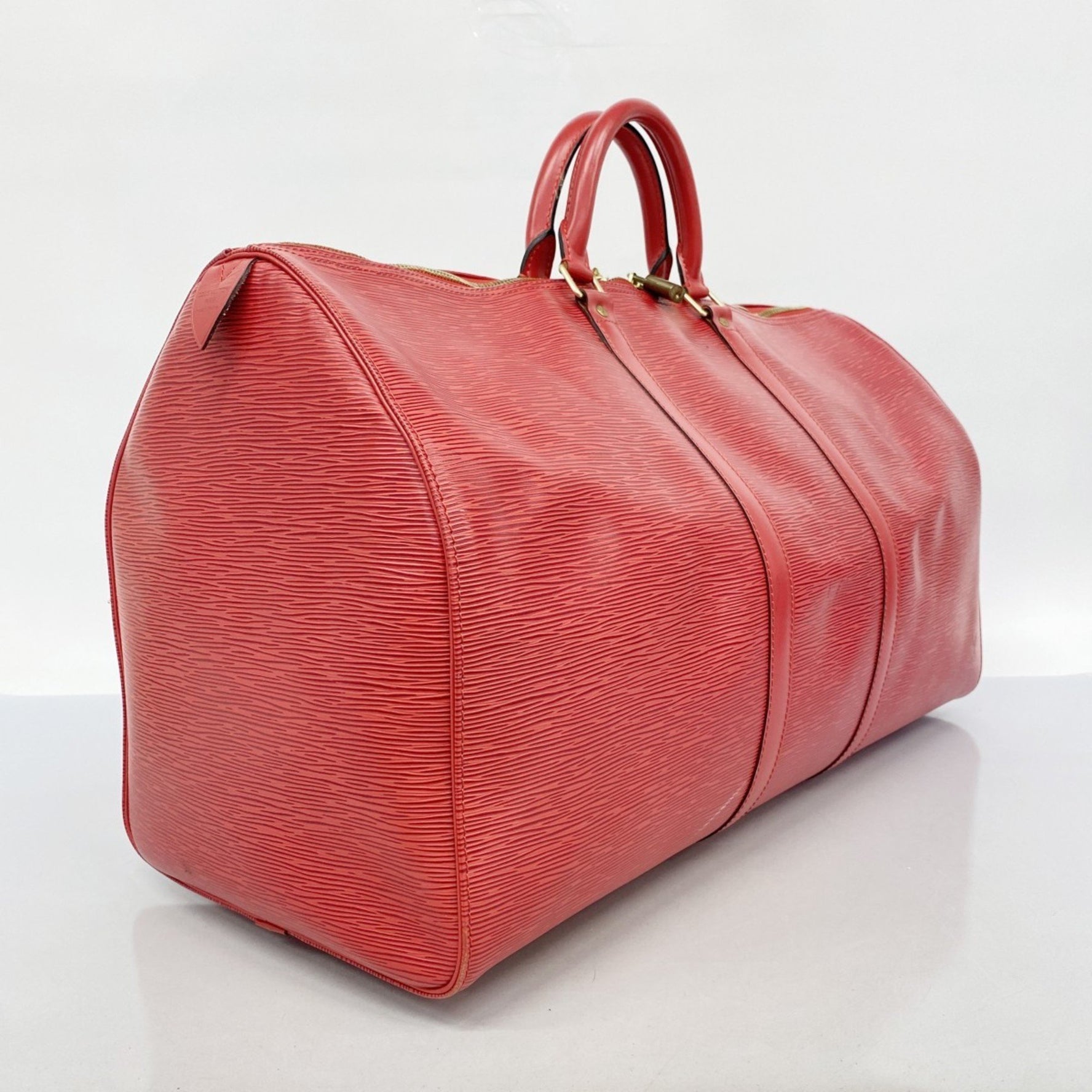 Louis Vuitton Epi Keepall 55 Boston Bag Castilian Red